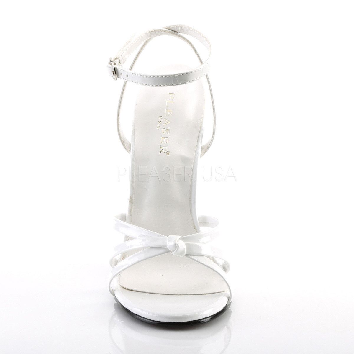 Other Domina 108 White Patent 6" Spiked Heels Ankle Strap Stiletto Size US 9 / IT 39 - 2 Thumbnail