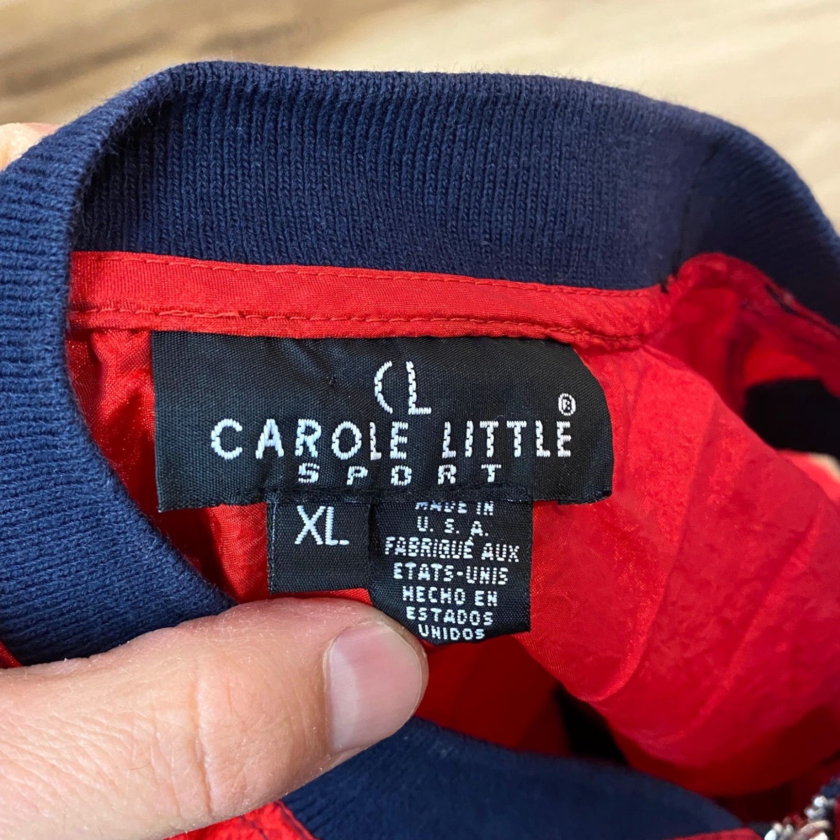 Vintage VINTAGE Carole Little Sport Vest Bomber Women's XL Red Navy Blue Zip Pockets Nylon Lightweight USA Made Size XL / US 12-14 / IT 48-50 - 2 Thumbnail