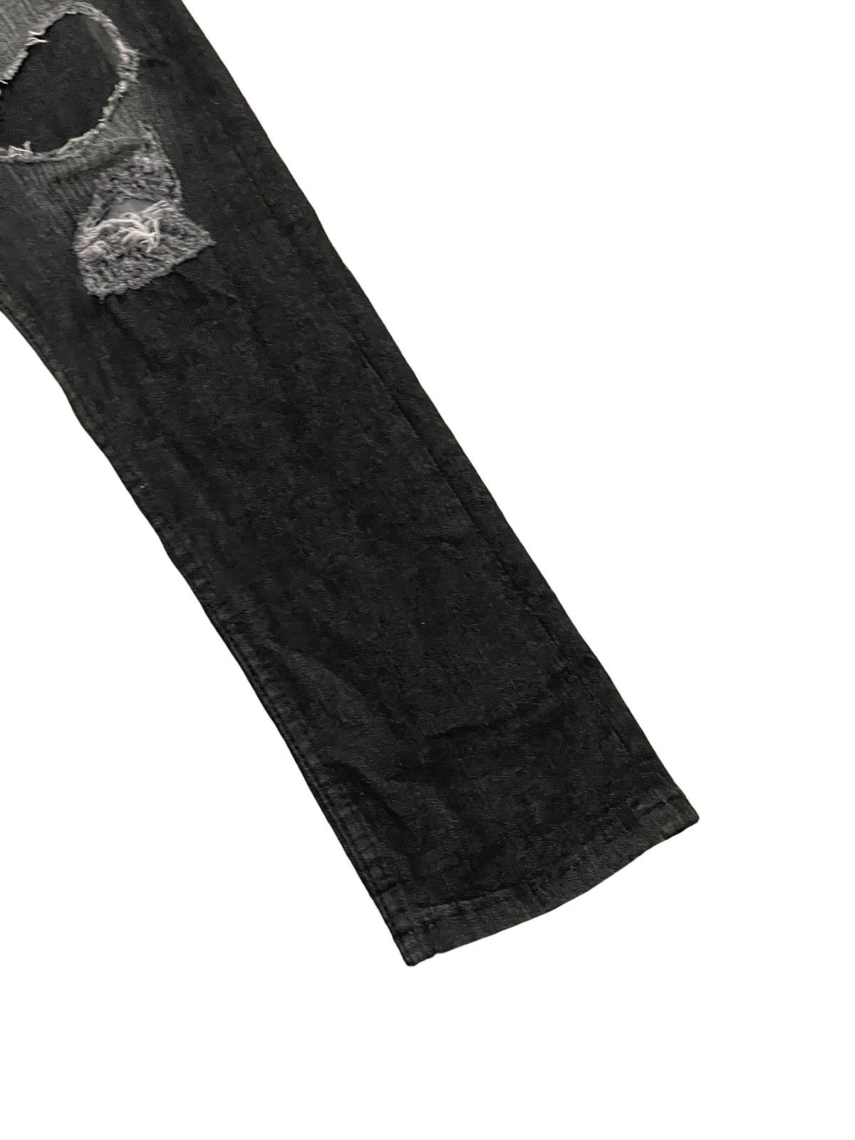 Japanese Brand Distress Jeans K.U.I. Faded Black Skinny Stretch Denim 8🟦6 Size US 31 - 4 Thumbnail