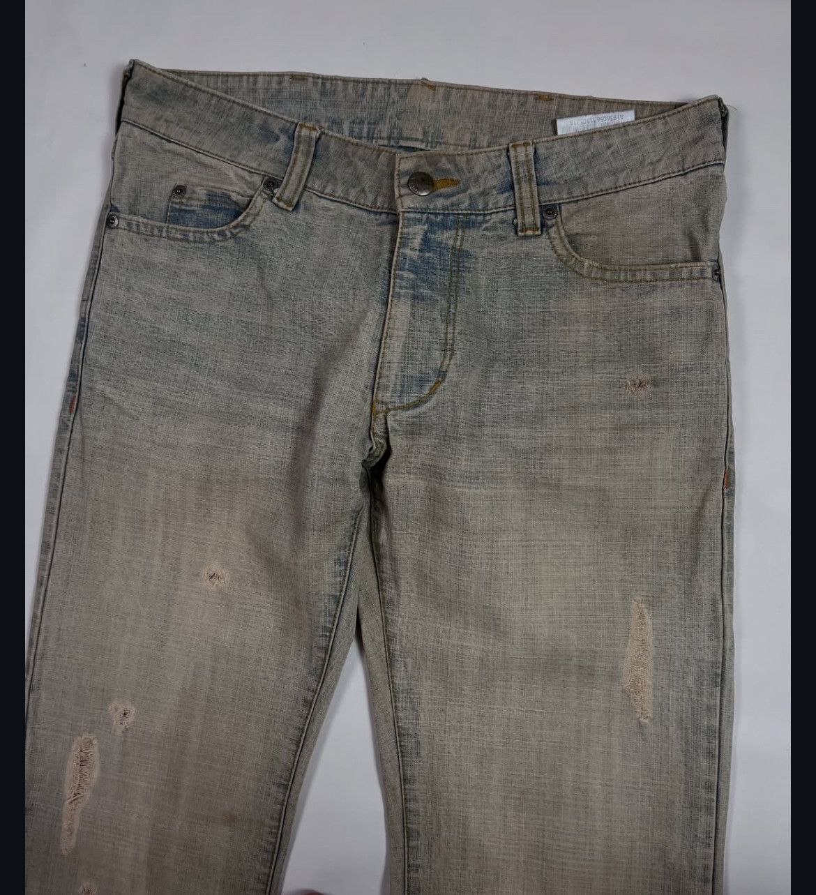 Katharine Hamnett London 2000s Katharine Hamnett London Distressed Mud Wash Jeans y2k Size US 30 / EU 46 - 3 Thumbnail