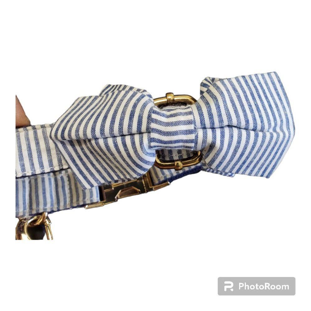 Designer Blue, white, Gold Tone Dog Leash Size ONE SIZE - 3 Thumbnail