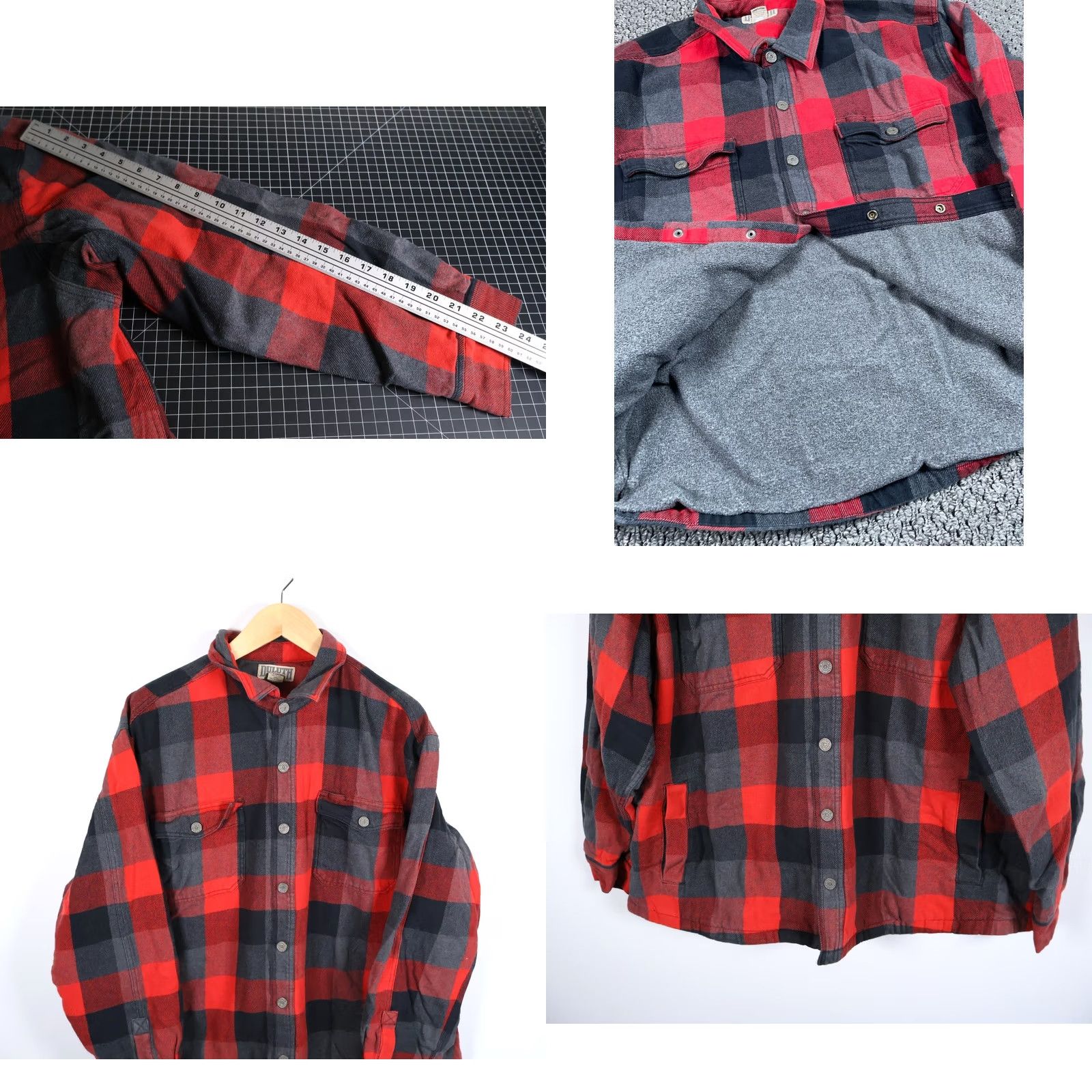 Vintage Duluth Fleece Lined Flannel Jacket Men 2XL Red Black Gray Snap Button Heavy Workwear Casual Modern Plaid Jacket Mens Size US XXL / EU 58 / 5 - 8 Thumbnail