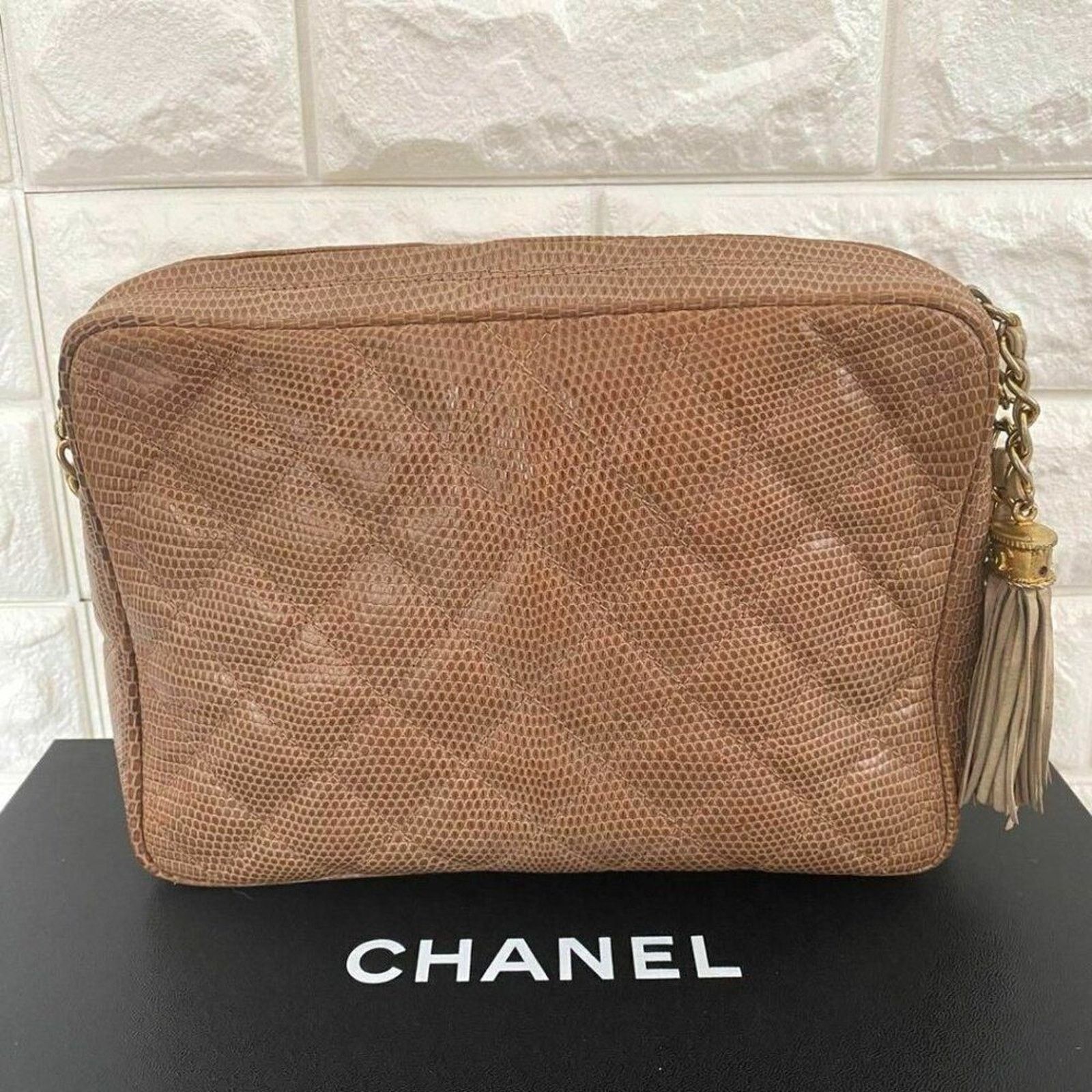 Chanel Vintage Chanel Tan Lizard Camera Bag Chain Strap and Tassel Size ONE SIZE - 2 Thumbnail