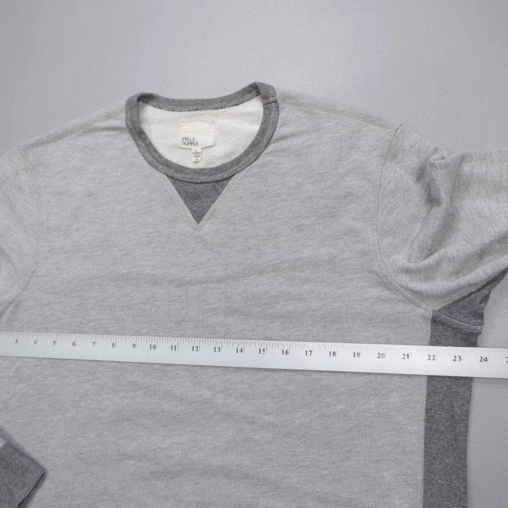 Vintage Mills Supply Men's Crewneck Cotton Terry Sweatshirt Grey L Pullover Casual Sweatshirt Men Size US L / EU 52-54 / 3 - 7 Thumbnail