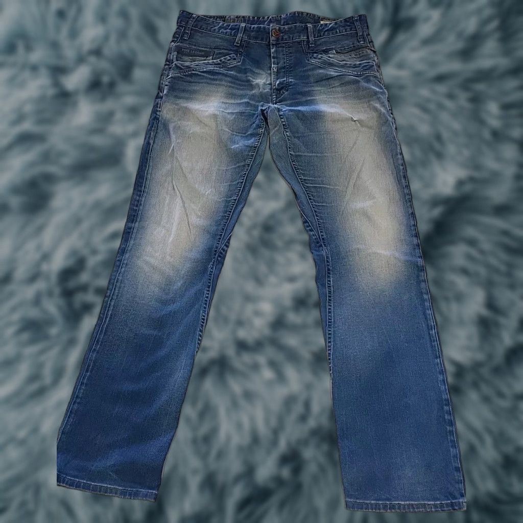 Vintage PME Legend Bare Metal Jeans Button Fly Blue Denim 38x34 Men Regular Straight 6-Pocket Whiskering Size US 38 / EU 54 - 1 Thumbnail