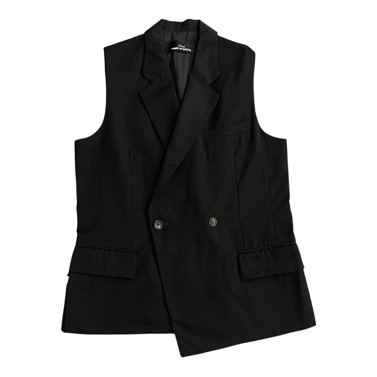 Comme des Garcons Vintage 90s Comme des garcons wool asymmetric vest Size 38R - 1 Thumbnail