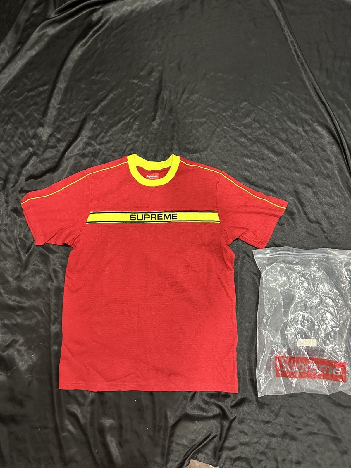 Supreme Supreme Chest Stripe Logo S/S Top Dark Red Size Medium Size US M / EU 48-50 / 2 - 1 Thumbnail