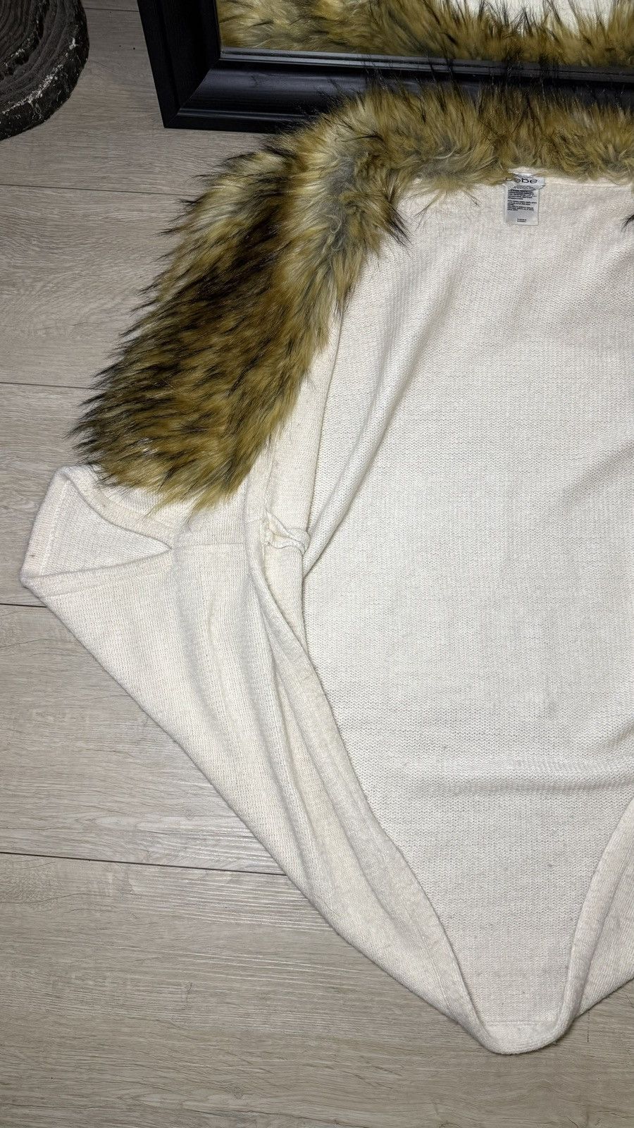 Bebe Y2K 2000s Bebe Fur Coat Knitted Sweater Size L / US 10 / IT 46 - 4 Thumbnail