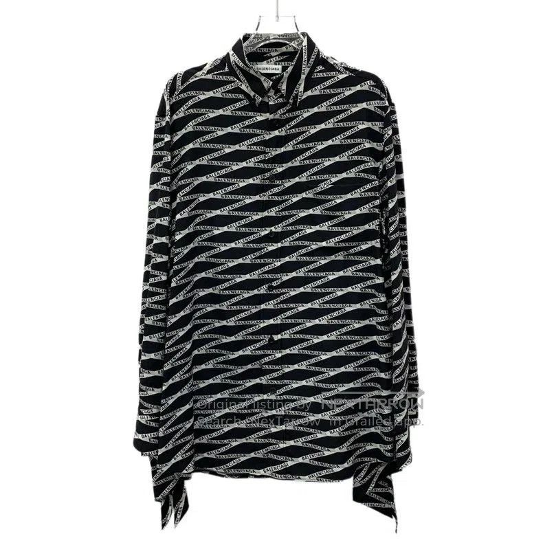 Balenciaga Balenciaga Black Logo Silk Long Sleeve Shirt. Size US XXS / EU 40 - 1 Thumbnail