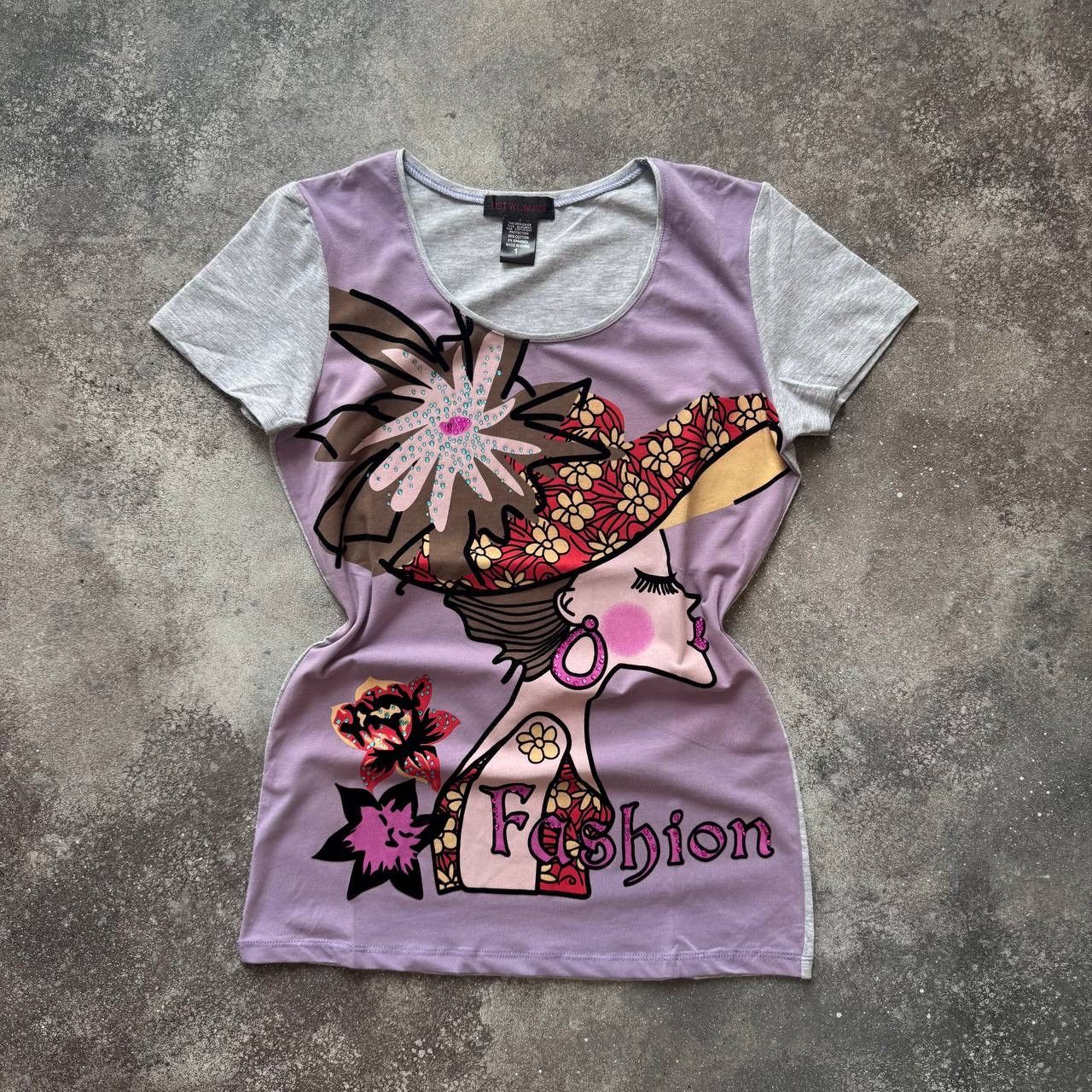 20471120 Fashion Girl Print Y2K Era Vintage Glam T-Shirt Size S / US 4 / IT 40 - 1 Thumbnail