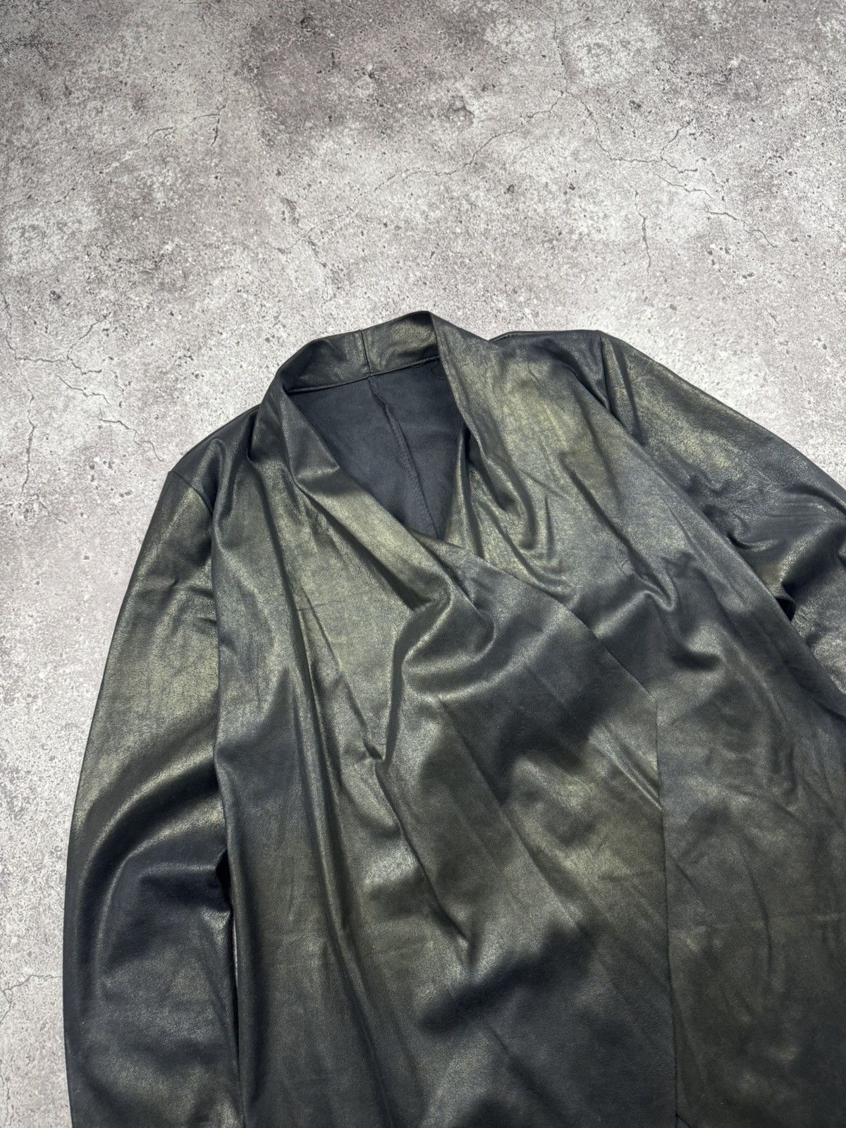 Japanese Brand Rick Owens Asymmetrical Y2K Faux Leather Jacket Japanesse Size M / US 6-8 / IT 42-44 - 4 Thumbnail
