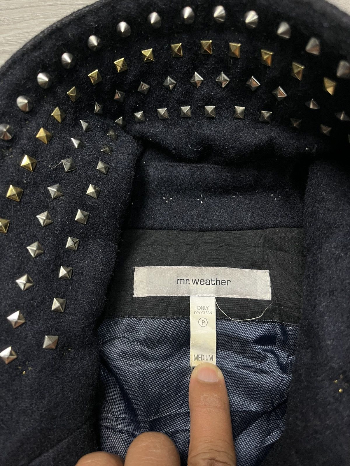 If Six Was Nine × Japanese Brand × Le Grande Bleu (L.G.B.) Mr Weather Studded Ramones Style Woll Jacket Size US M / EU 48-50 / 2 - 5 Thumbnail