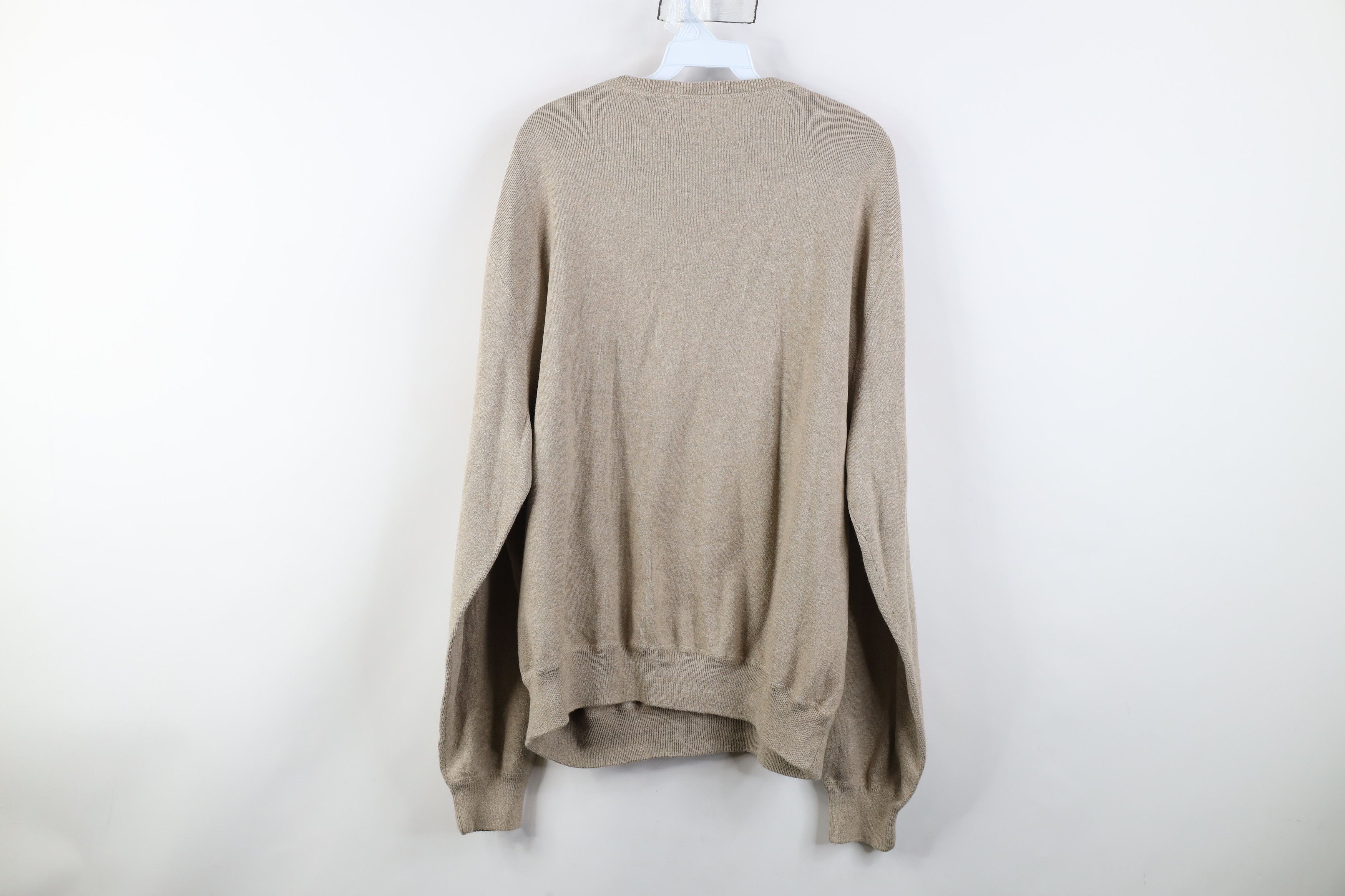 Ralph Lauren Vintage 90s Ralph Lauren Cotton Ribbed Knit Sweater Beige Size US XXL / EU 58 / 5 - 9 Thumbnail