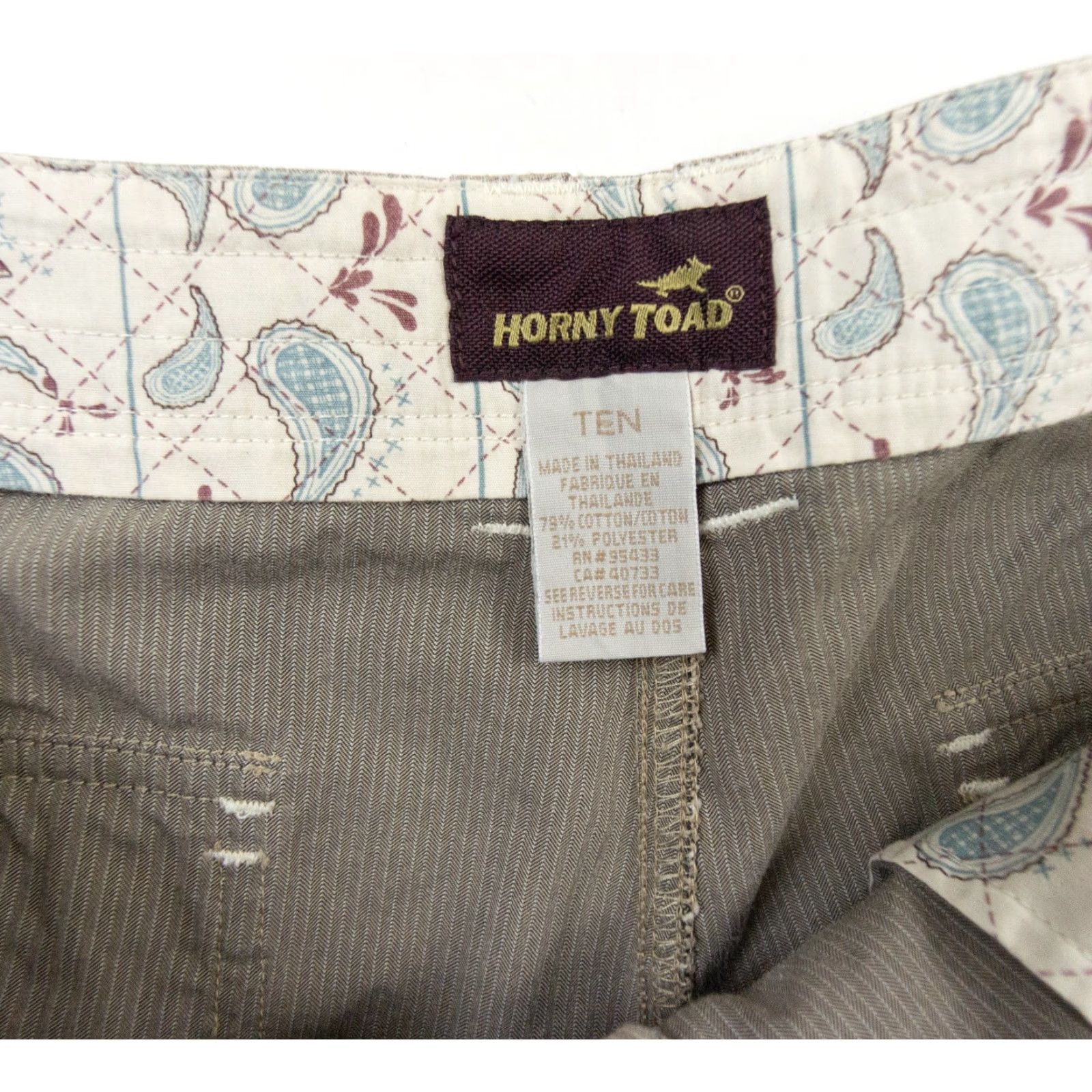 Vintage Horny Toad Womens Shorts 10 Beige Cotton Polyester Flat Front Bermuda Casual Outdoor 5-Pocket Logo Womens Size 32" / US 10 / IT 46 - 5 Thumbnail