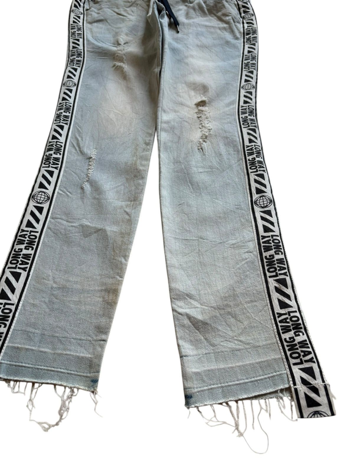 In The Attic Vintage In The Attic Light Blue Mud Wash Distressed Jeans Size US 31 - 8 Thumbnail