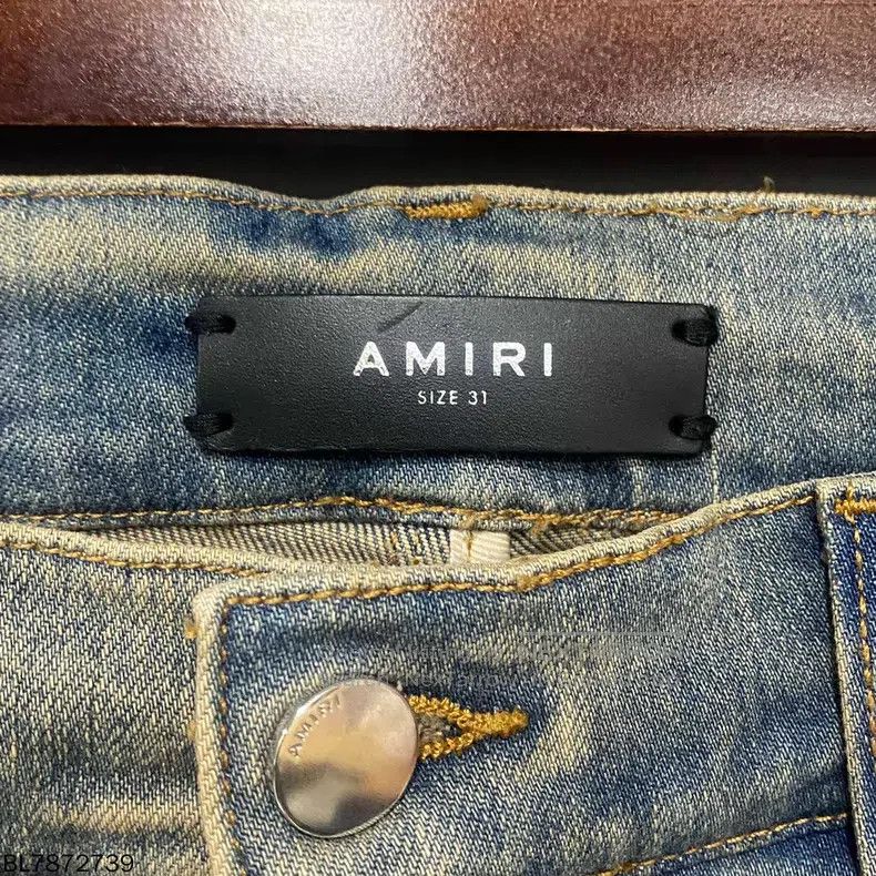Amiri Amiri Size 31 Yellow mud distressed ink-dyed jeans Size US 31 - 4 Thumbnail