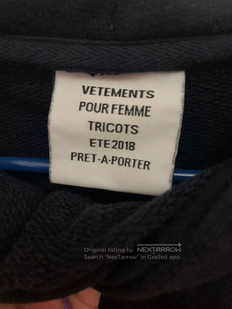 Vetements Vetements Navy Blue Ribbon Hoodie Size US XS / EU 42 / 0 - 2 Thumbnail