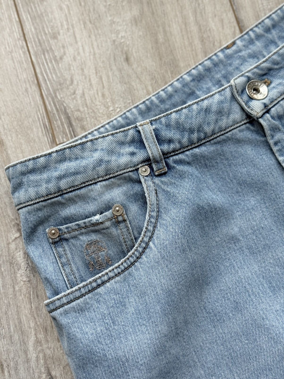 Brunello Cucinelli Brunello Cucinelli Light Wash Easy Fit Jeans Blue Cotton Size US 34 / EU 50 - 11 Thumbnail