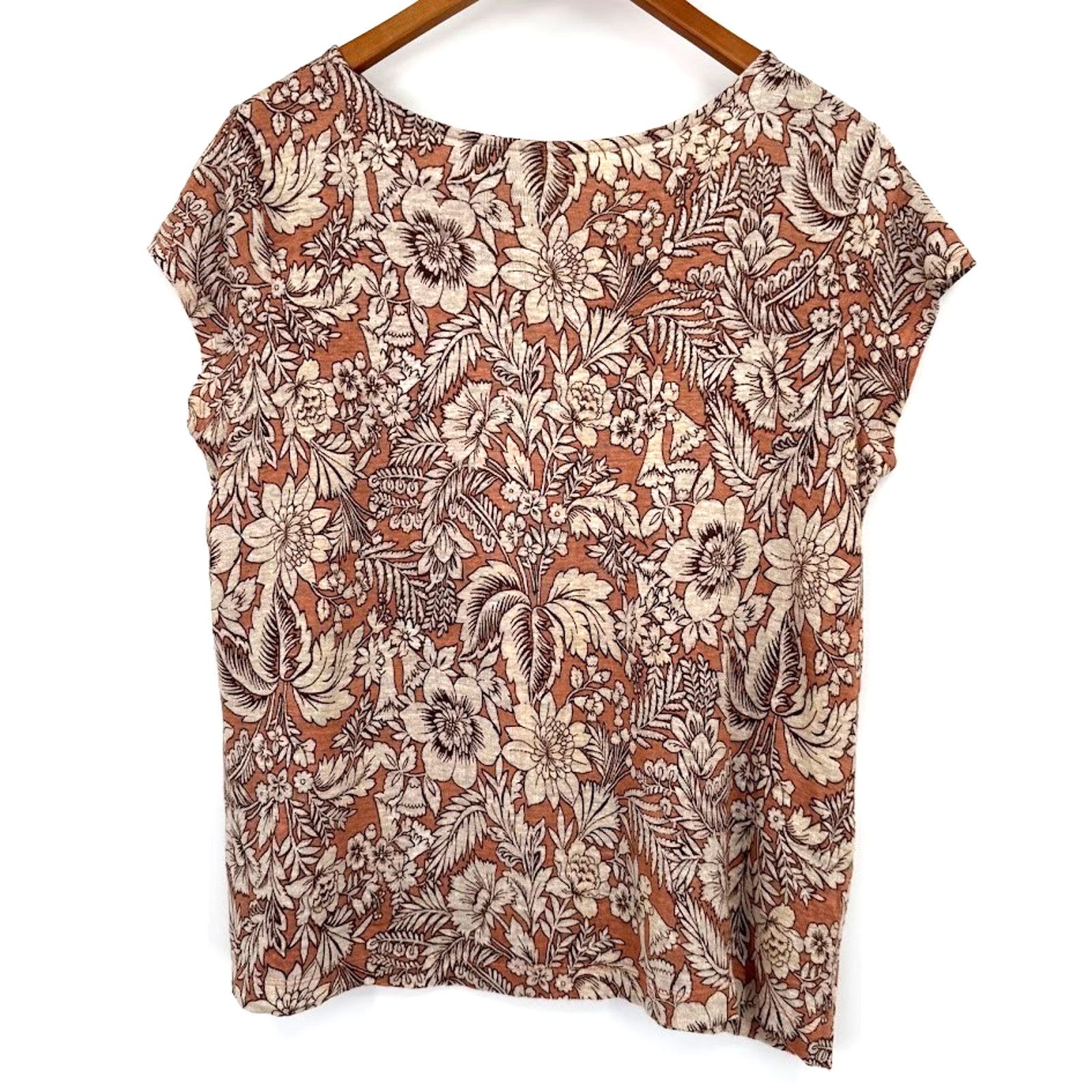 Rachel Zoe Rachel Zoe Linen Blouse Medium Floral Lightweight Boho Top Size M / US 6-8 / IT 42-44 - 2 Thumbnail