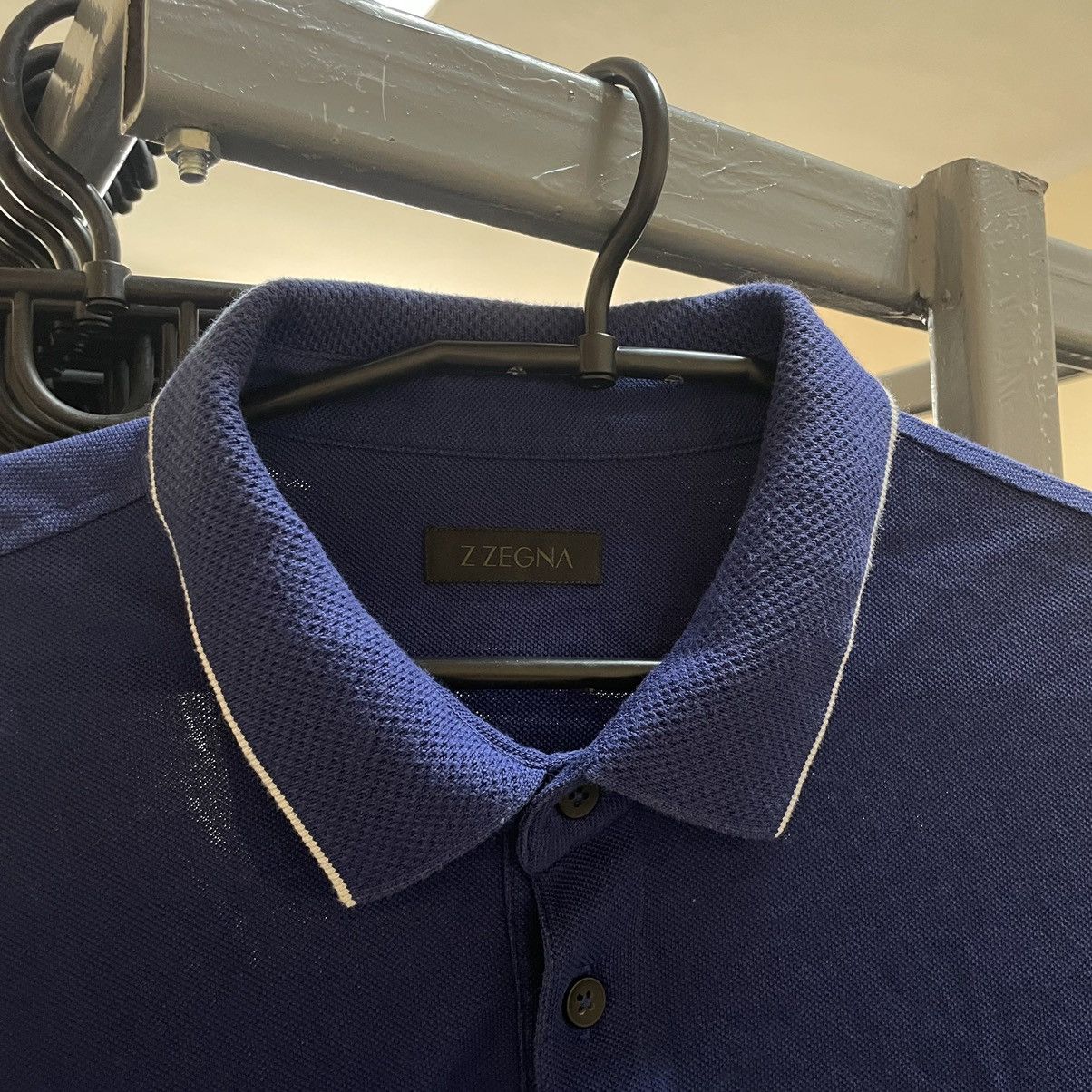 Ermenegildo Zegna × Z Zegna Z Zegna polo old money navy luxury tee shirt mercer Italy Size US XXL / EU 58 / 5 - 3 Thumbnail