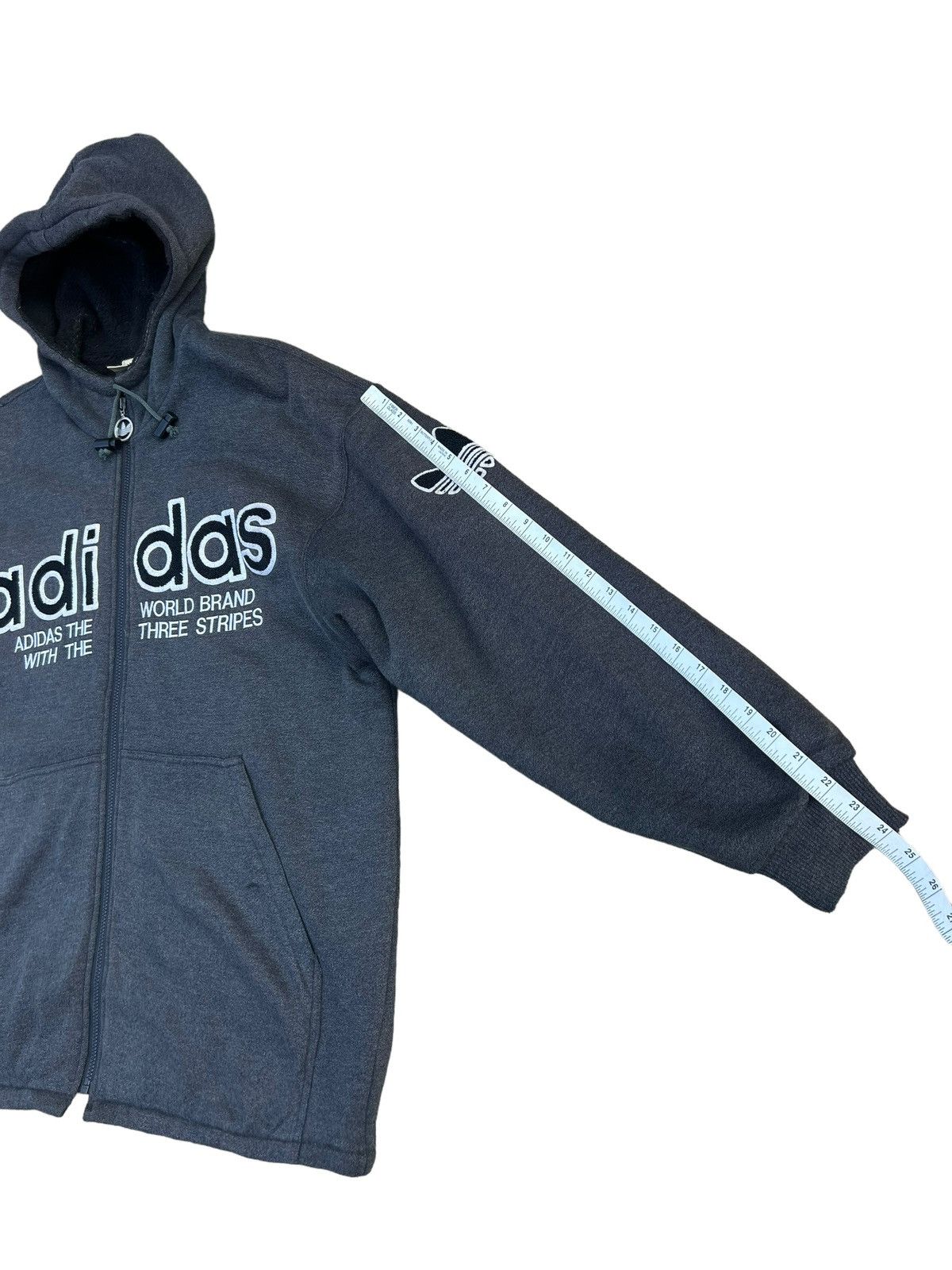 Adidas × Descente RARE!!! Vintage 90s ADIDAS Big Logo Grey Hoodie Parka Jacket Size US XL / EU 56 / 4 - 4 Thumbnail