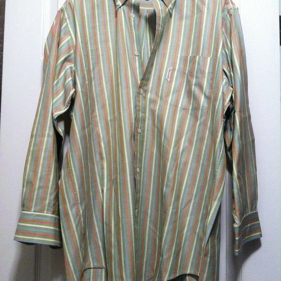 Faconnable FACONNABLE MENS GREEN COTTON CASUAL SHIRT SIZE: 16R Size US L / EU 52-54 / 3 - 4 Thumbnail