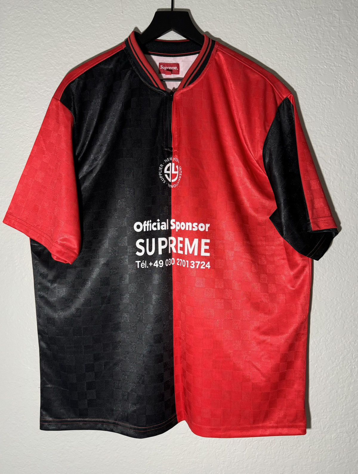 Supreme Supreme Soccer Jersey Split Football Black Red Oversized Size US XL / EU 56 / 4 - 4 Thumbnail