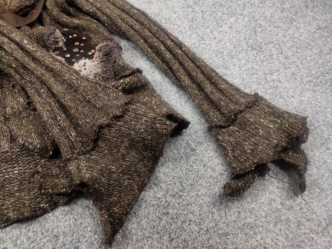 If Six Was Nine Zone Bleue vintage Y2K Brown Knit Sweater ruffle sleeves LGB Size M / US 6-8 / IT 42-44 - 9 Thumbnail