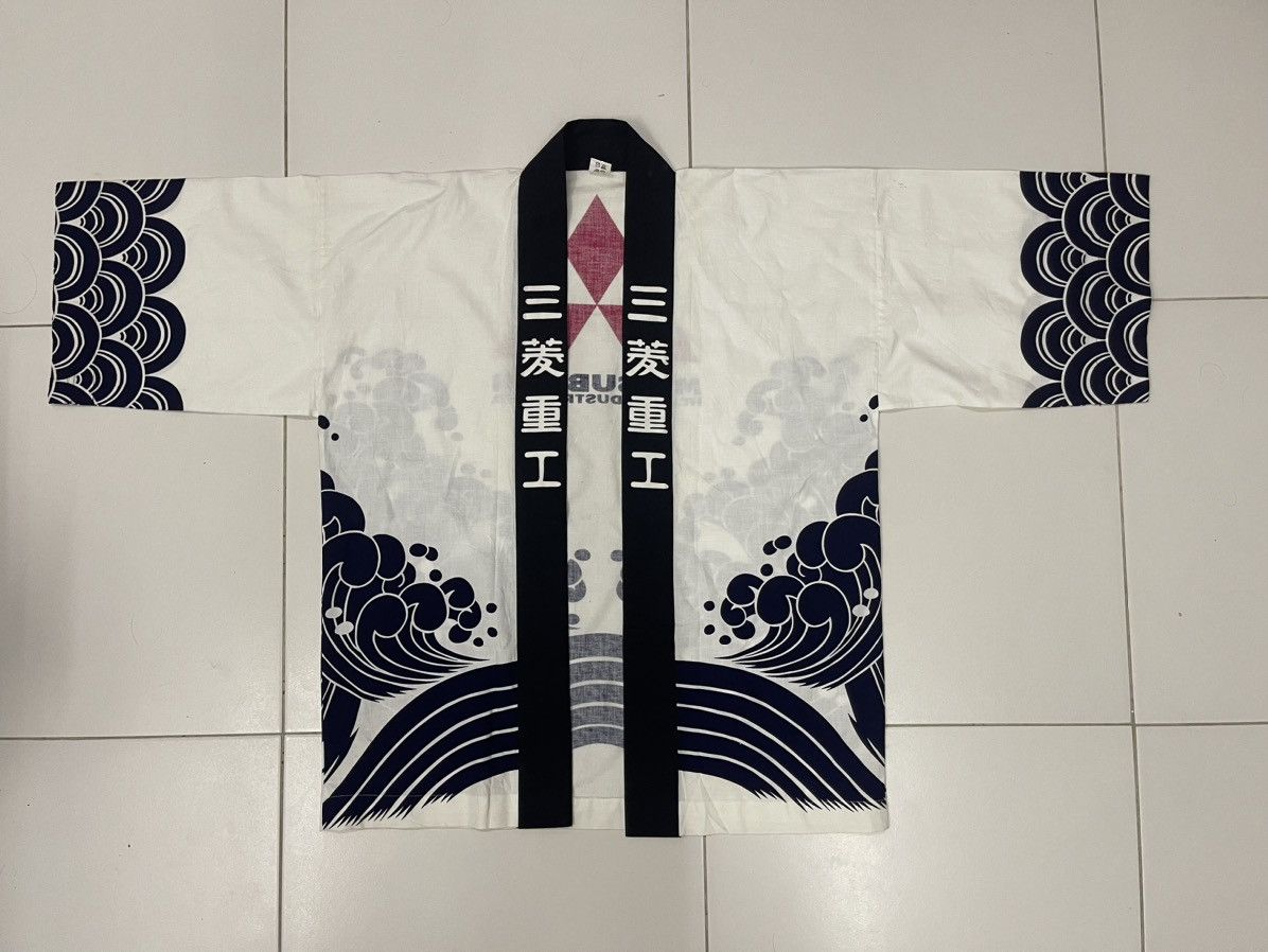 Japanese Brand Rare Vintage MITSUBISHI Spell Out Big Logo Waves Kimono Size US XL / EU 56 / 4 - 13 Thumbnail