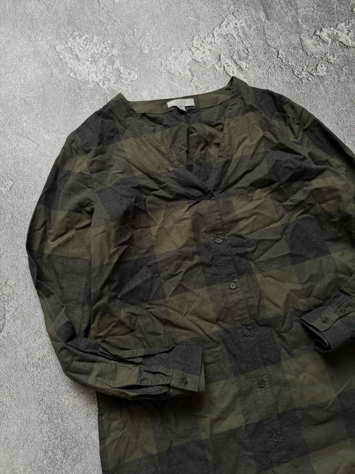 Cos × Designer COS 36 checkered dress long sleeve button up Size XS / US 0-2 / IT 36-38 - 3 Thumbnail