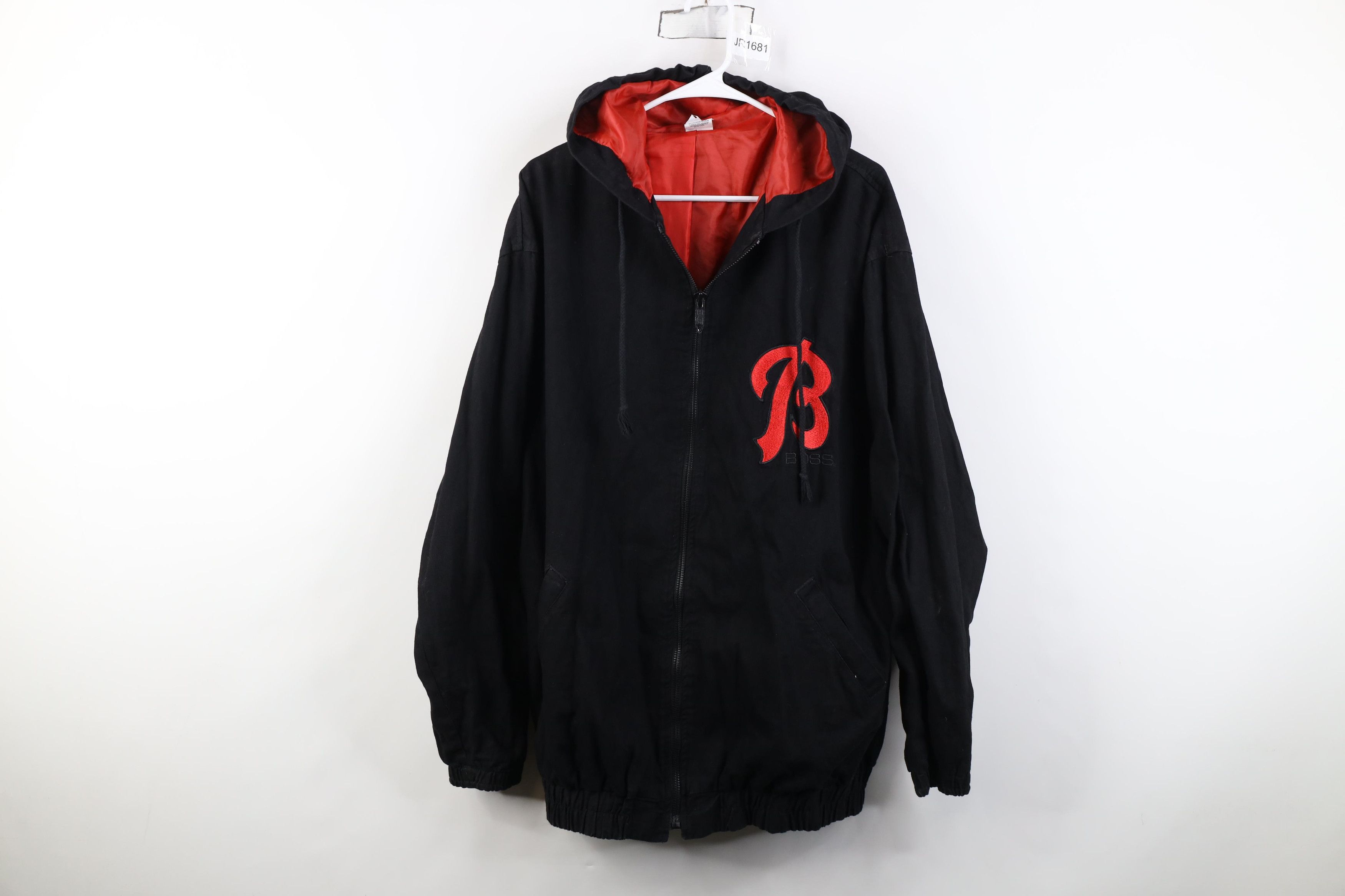 Vintage Vintage 90s Streetwear Boss Lined Hooded Full Zip Jacket Size US XXL / EU 58 / 5 - 1 Thumbnail