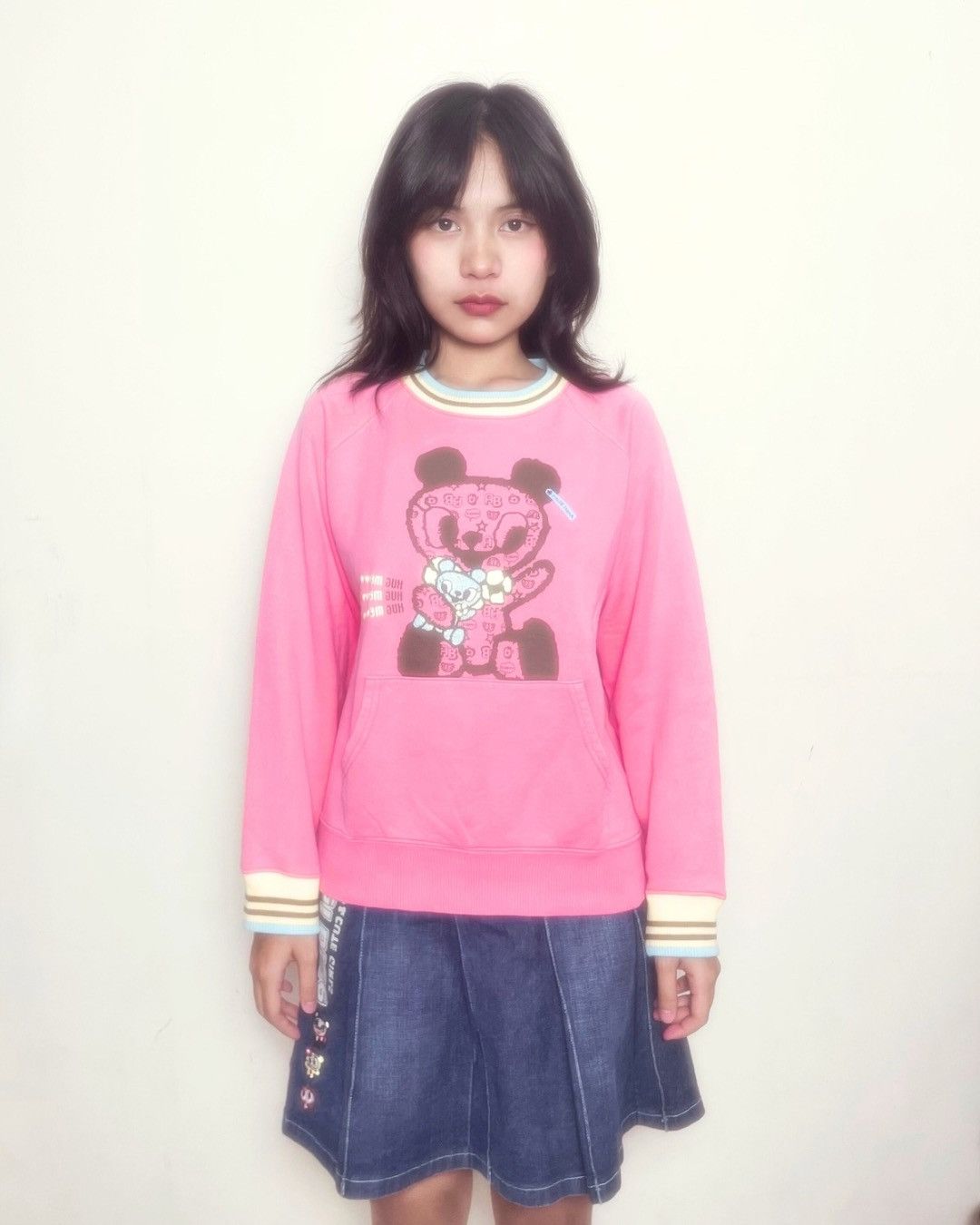 Angel Blue Vintage Angel Blue Hug Me Bear Pink Sweatshirt Size M / US 6-8 / IT 42-44 - 1 Thumbnail