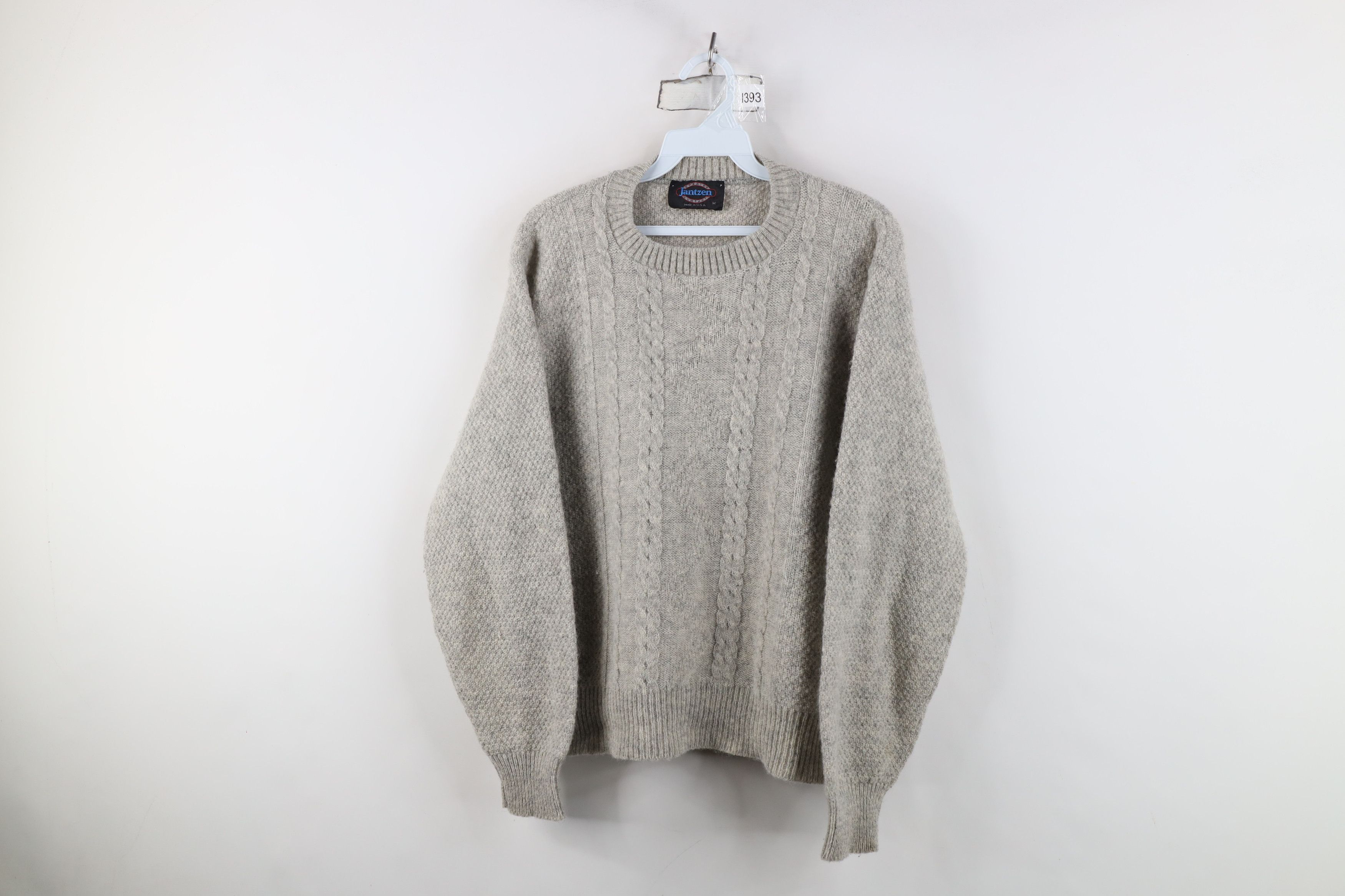 Vintage Vintage 70s Streetwear Wool Blend Cable Knit Sweater USA Size M / US 6-8 / IT 42-44 - 1 Thumbnail
