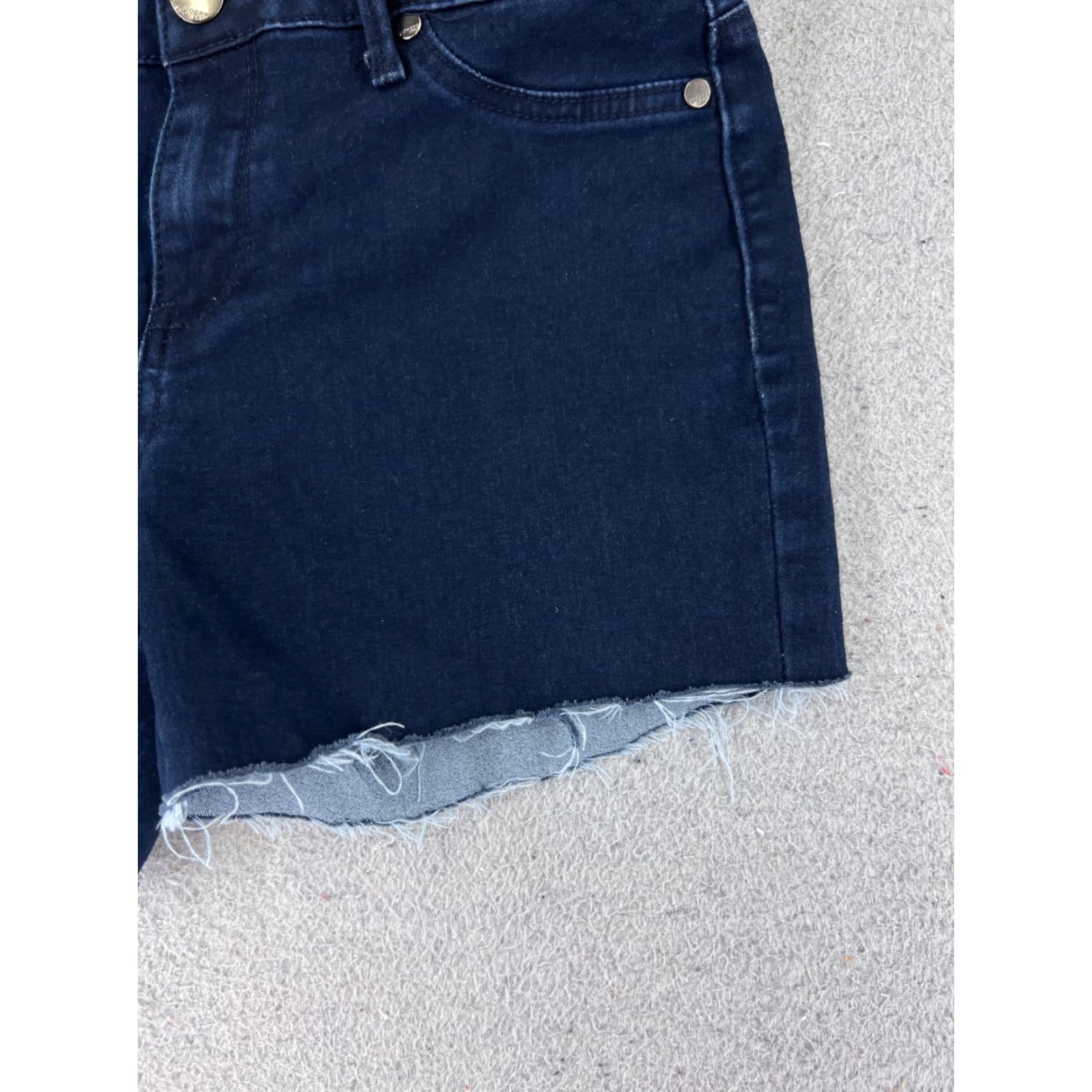 Express Express Shorts Womens 8 Blue Denim Jean Cutoff Mid Rise Dark Wash Cotton 28x4 Size 30" / US 8 / IT 44 - 2 Thumbnail