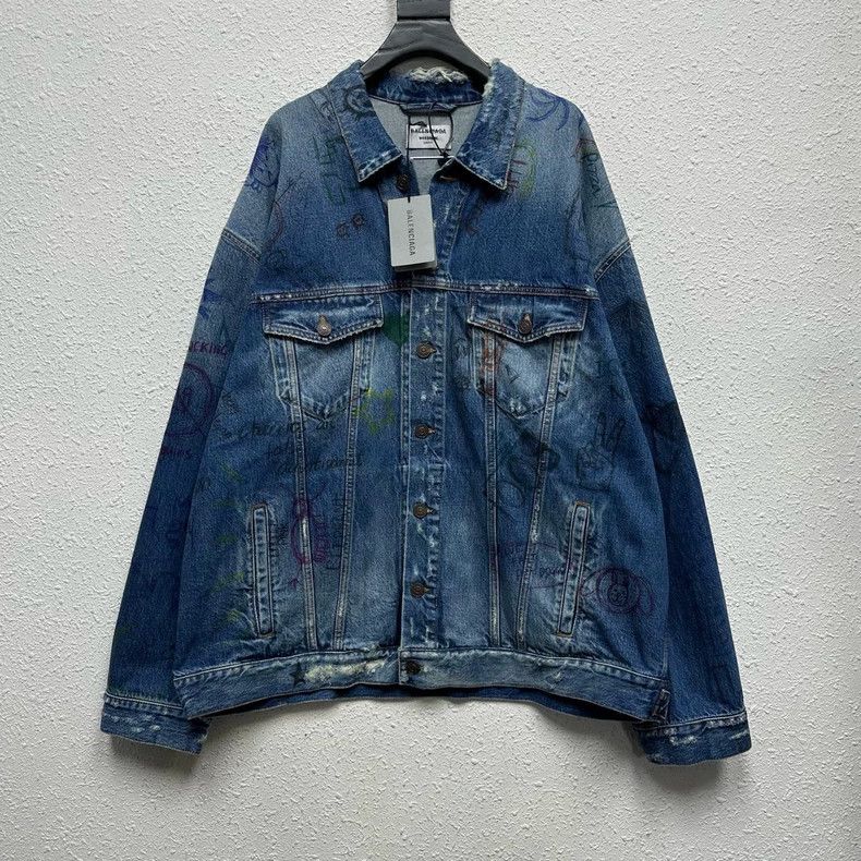 Balenciaga Balenciaga Destroy graffiti printed denim jacket Size US XS / EU 42 / 0 - 1 Thumbnail