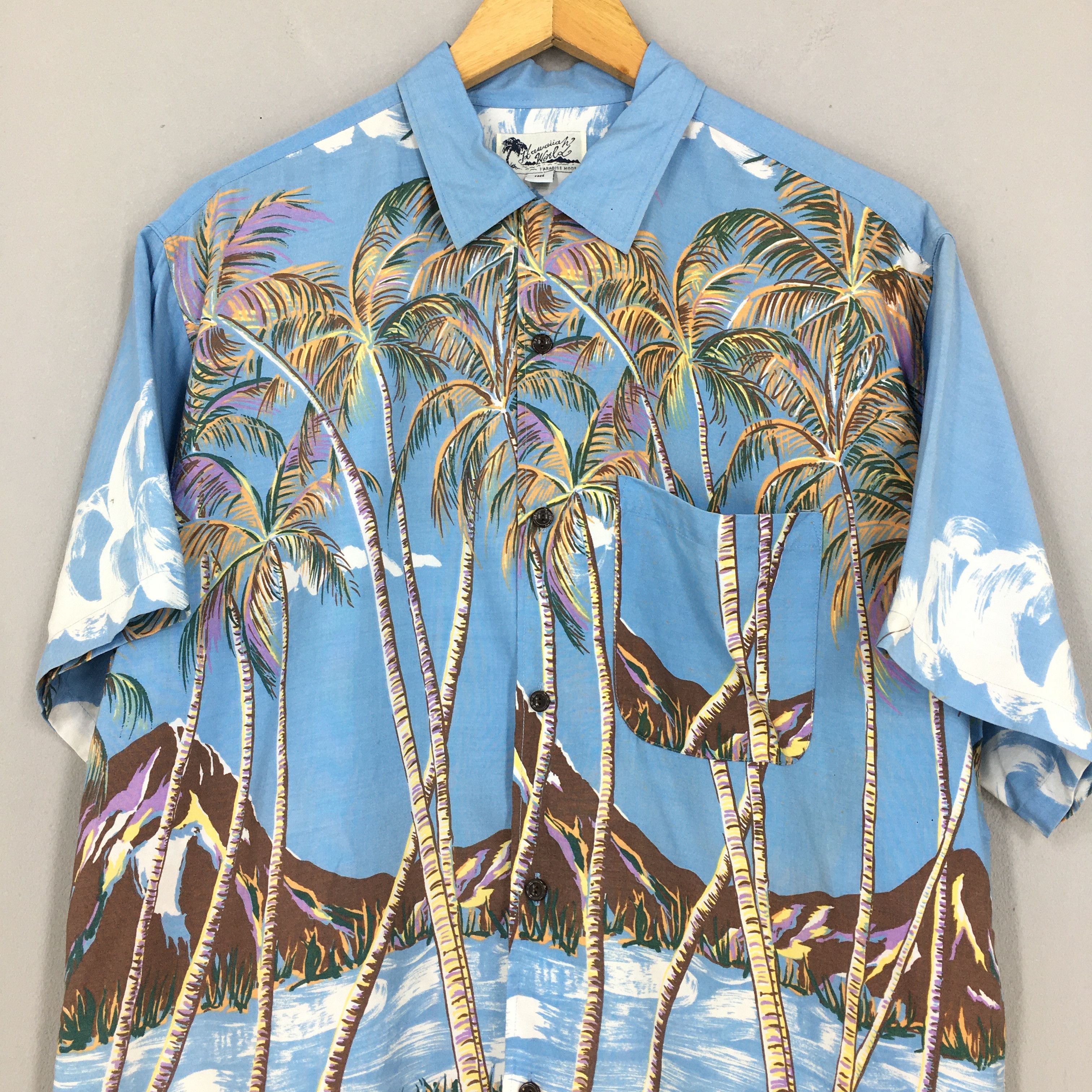 Vintage Vintage Hawaiian Aloha Coconut Tree Tropical Shirt Large Size US L / EU 52-54 / 3 - 2 Thumbnail