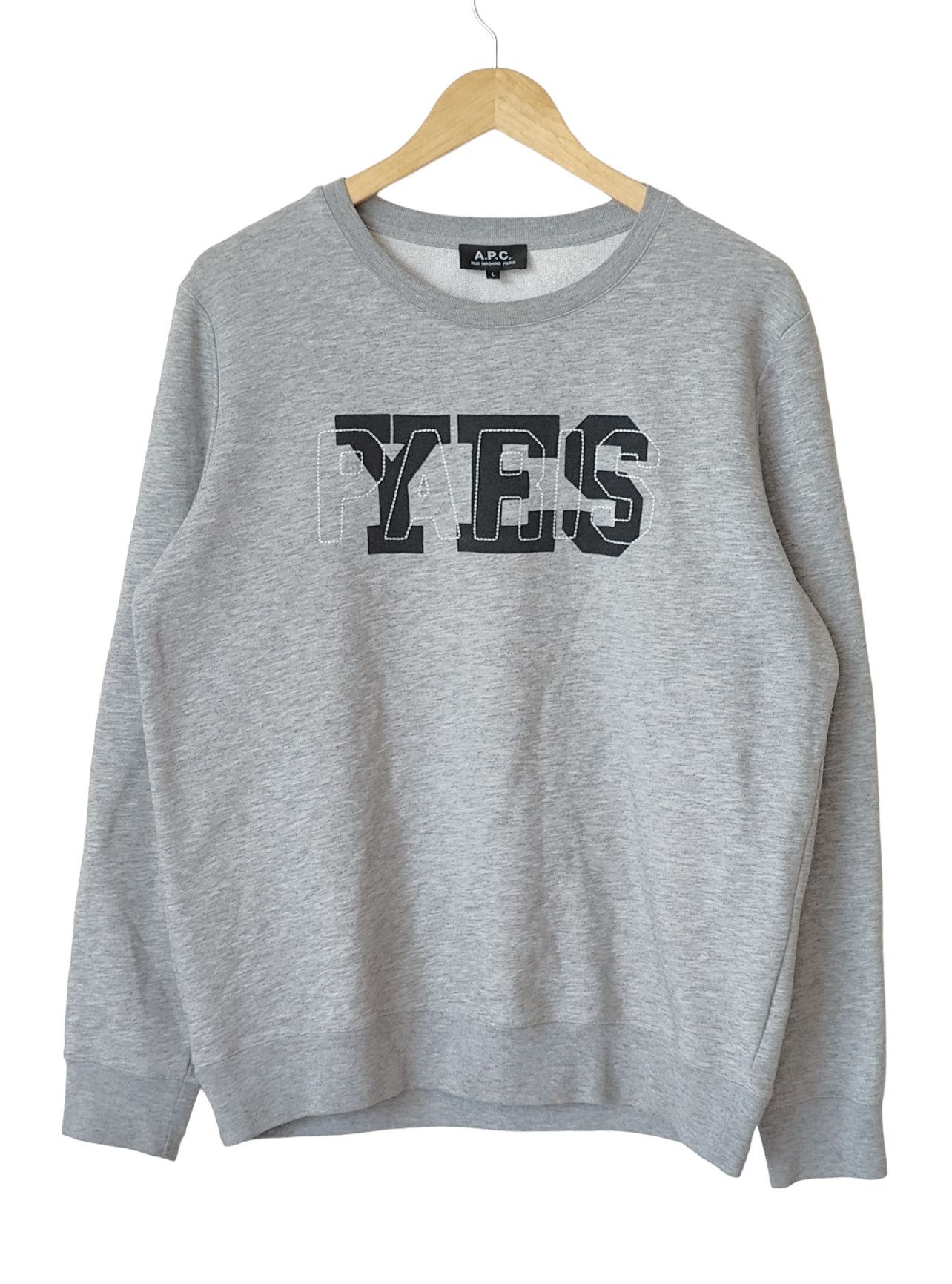 A.P.C. A.P.C. Paris Yes Paris Grey Sweatshirt Crewneck Size US L / EU 52-54 / 3 - 1 Thumbnail
