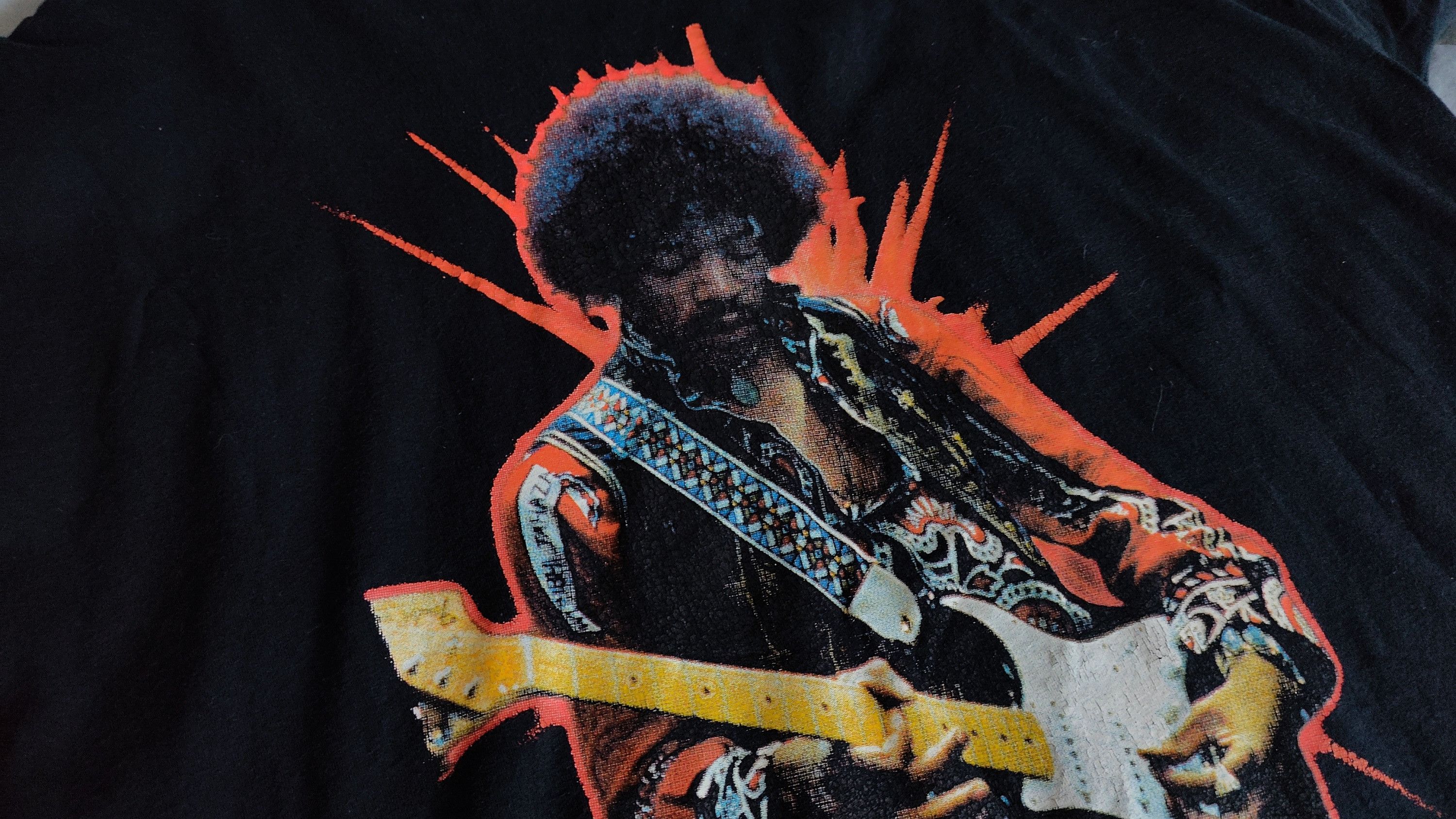 Band Tees × Jimi Hendrix × Vintage Jimi Hendrix 1985 00s Reprint Y2K Big Photo Tshirt Size US XL / EU 56 / 4 - 6 Thumbnail