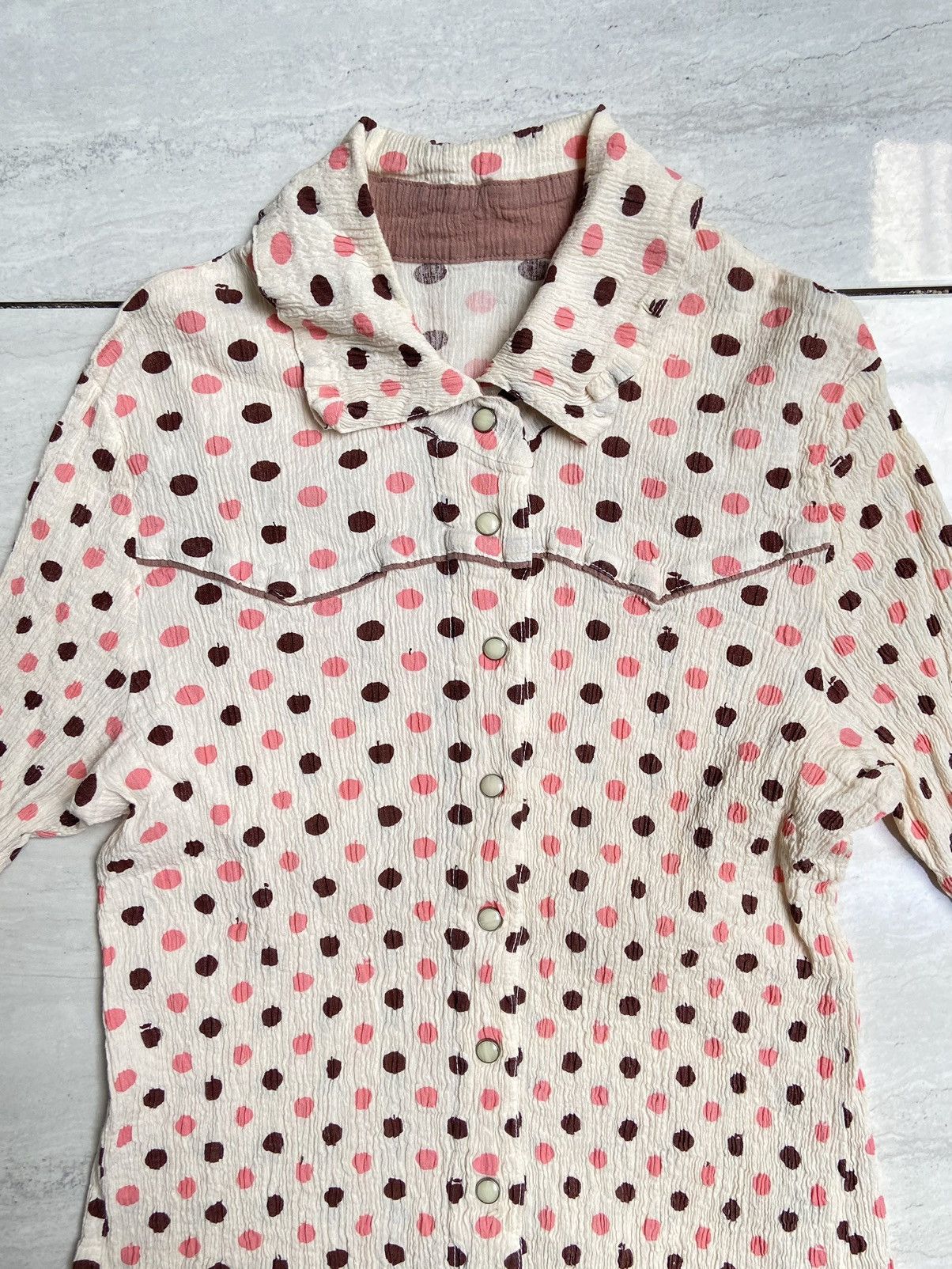 Issey Miyake × Tsumori Chisato TSUMORI CHISATO Polkadot Wrinkle Shirt Size XXS / US 00 / IT 34 - 9 Thumbnail