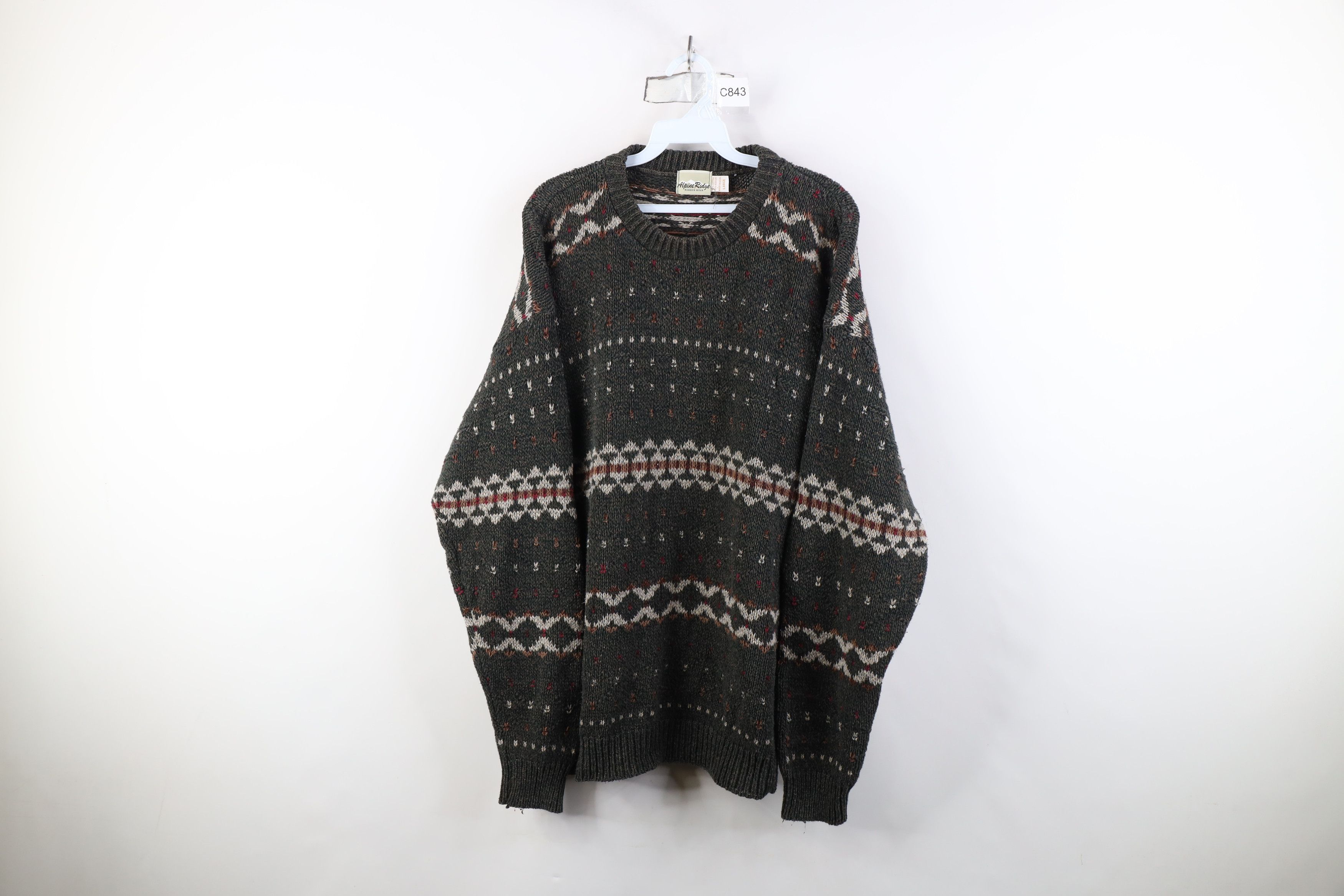 Vintage Vintage 90s Streetwear Fair Isle Knit Crewneck Sweater USA Size L / US 10 / IT 46 - 1 Thumbnail