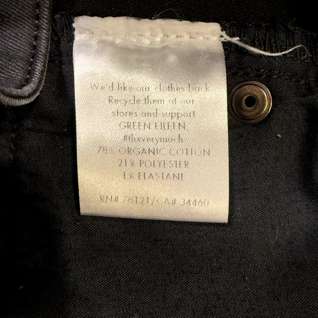 Eileen Fisher Eileen Fisher Organic Cotton Skinny Ankle Black Jeans size 4 Size 27" / US 4 / IT 40 - 3 Thumbnail