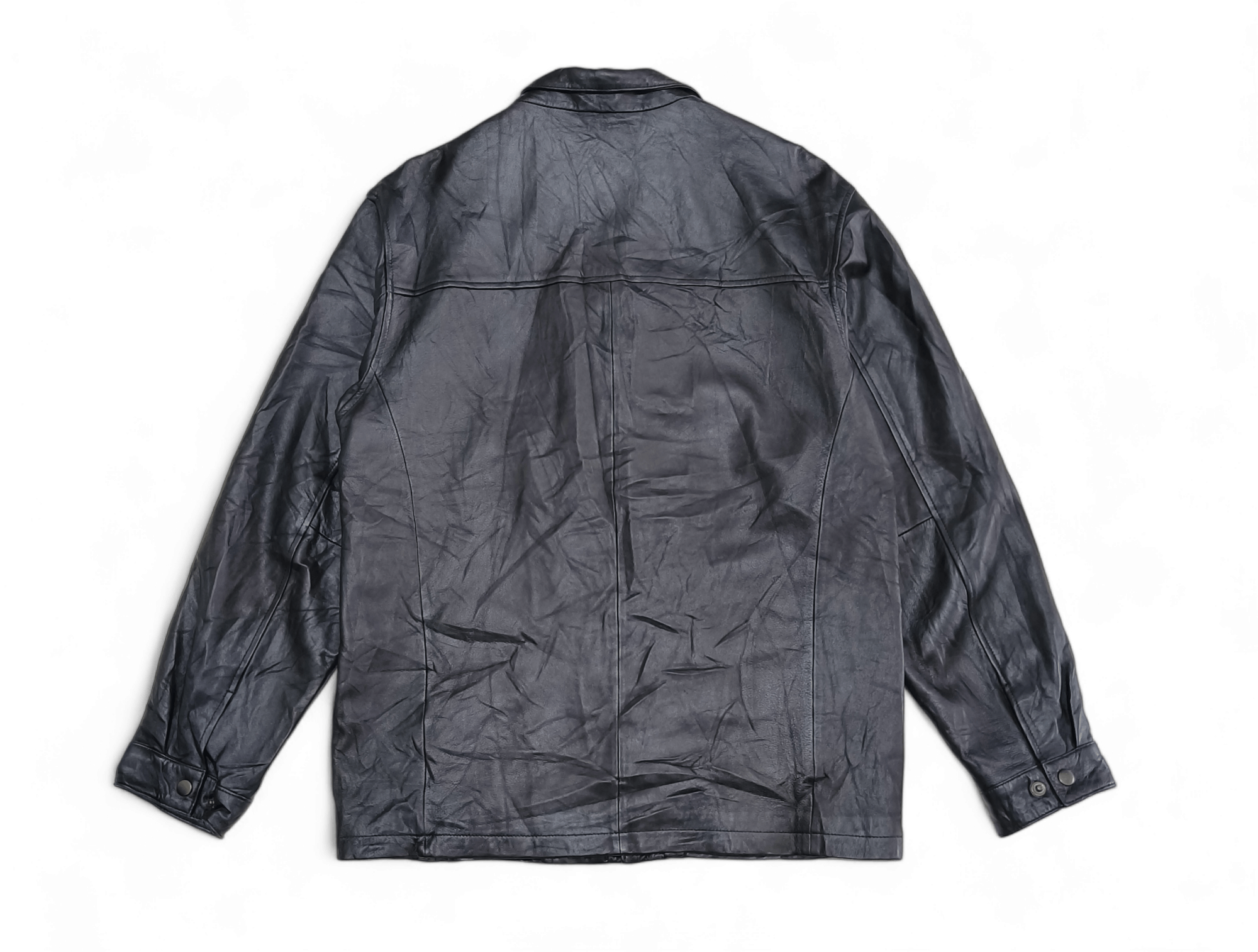 Vintage Vintage L&B Homme Long Coat Black Leather Jacket Size US M / EU 48-50 / 2 - 4 Thumbnail