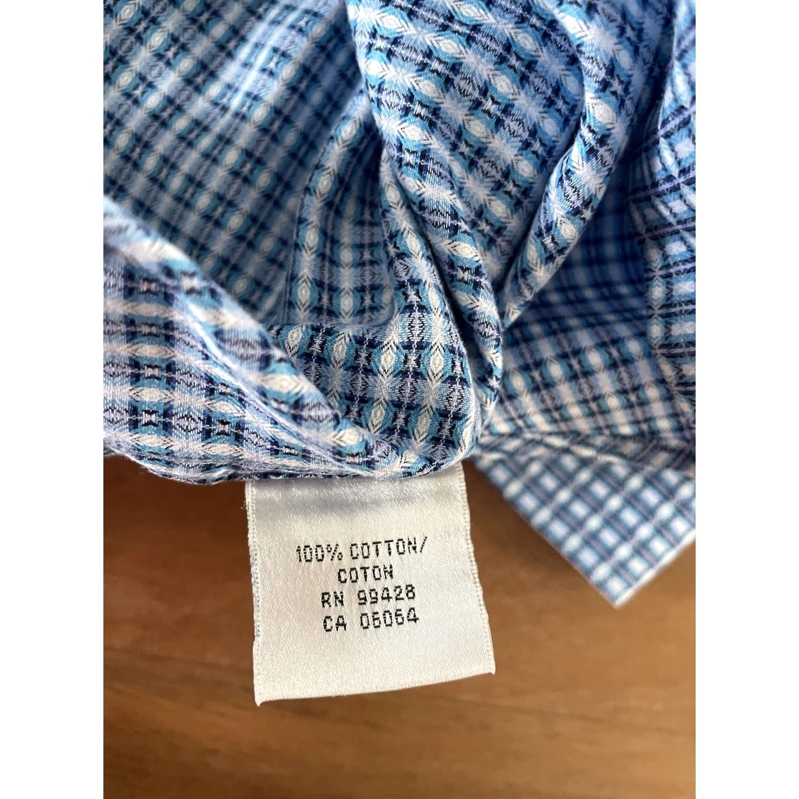 BUGATCHI Bugatchi Uomo Plaid Shirt Men XL Long Sleeve Button-Up Blue 90s Classic Colorful Office Career Dress Shirt Size US XL / EU 56 / 4 - 7 Thumbnail
