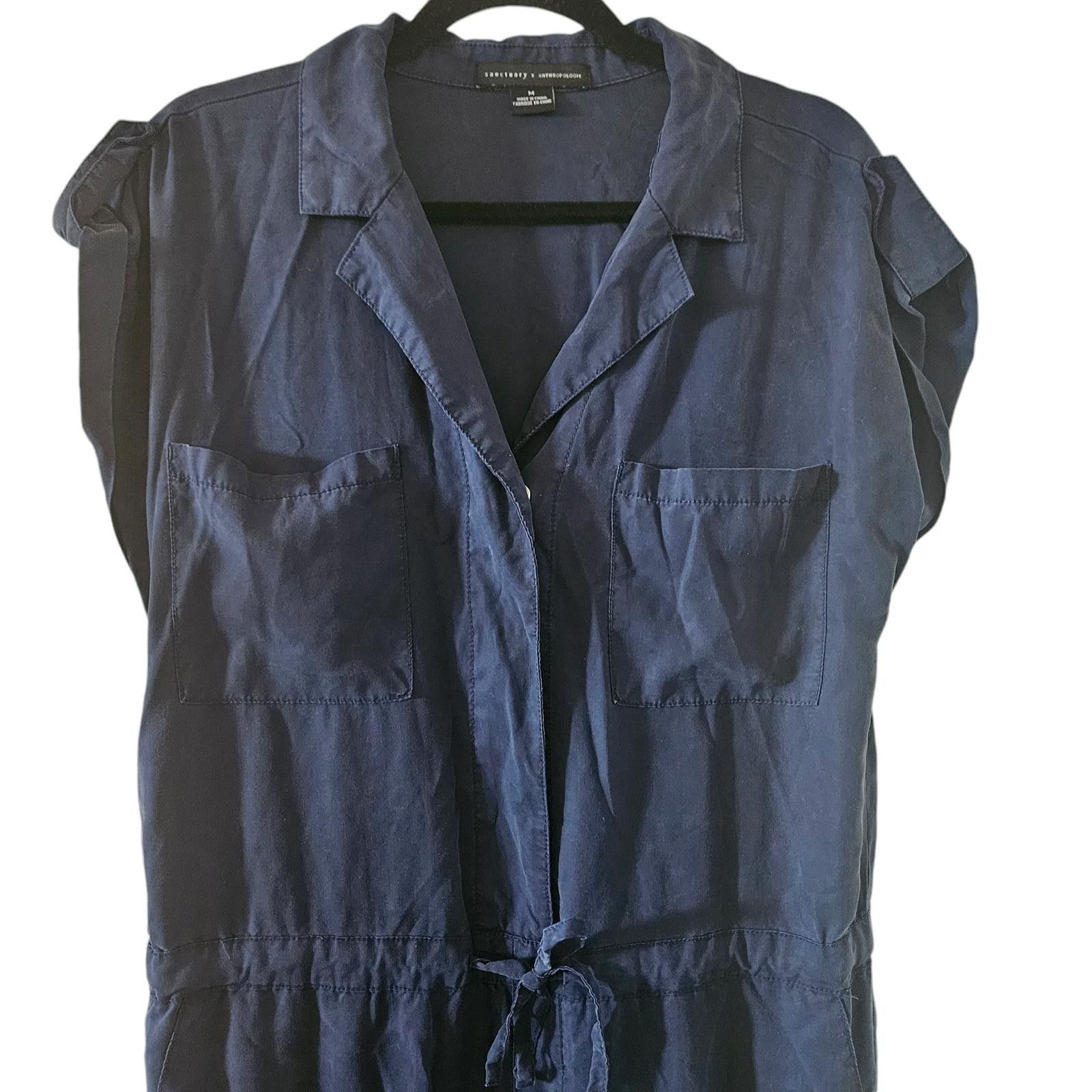 Sanctuary Sanctuary x Anthropologie Navy Utility Jumpsuit Size M Size 32" / US 10 / IT 46 - 1 Thumbnail