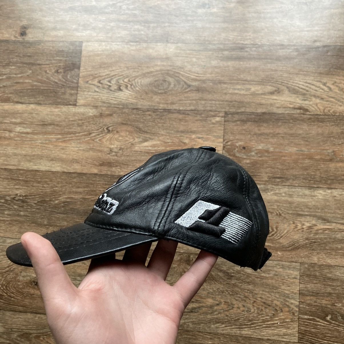 Formula 1 × Mercedes-Benz × Vintage Vintage Leather Mercedes Benz Formula uno Cap Size 30 - 2 Thumbnail