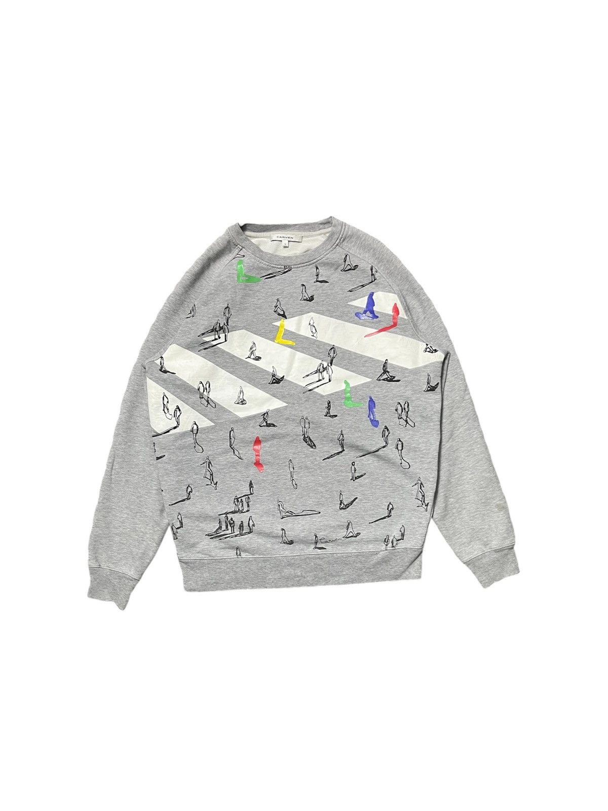 Carven 🐐CARVEN CROSSWALK CITY SCENE POP ART GRAPHIC CREWNECK Size US S / EU 44-46 / 1 - 1 Thumbnail