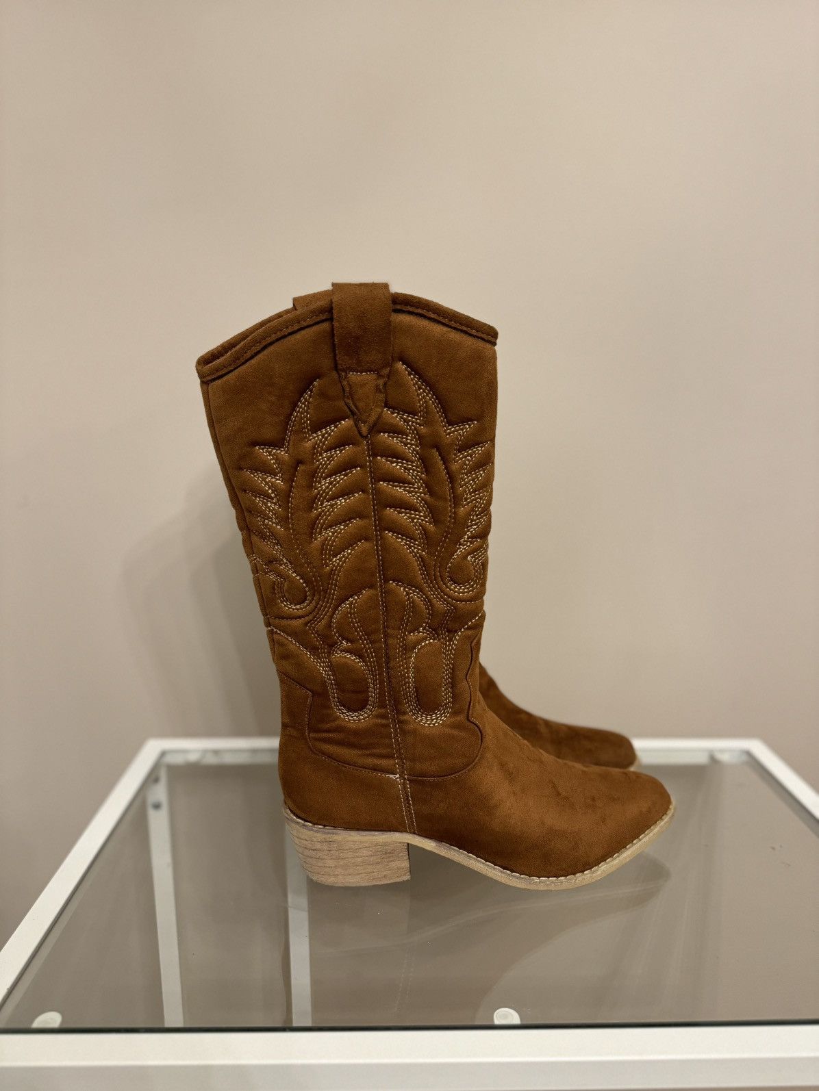 Leather Kozaki Boots suede 39 Spain style boots shoes cowboys hype Size US 8 / IT 38 - 1 Thumbnail