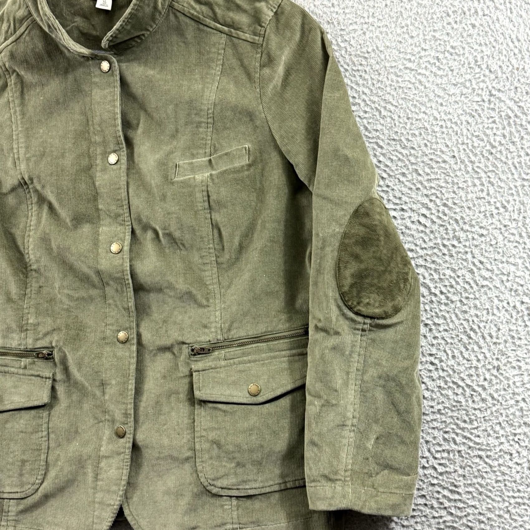 Vintage LL Bean Jacket Womens XL Green Corduroy Military Snap Pockets Elbow Patches Size XL / US 12-14 / IT 48-50 - 5 Thumbnail