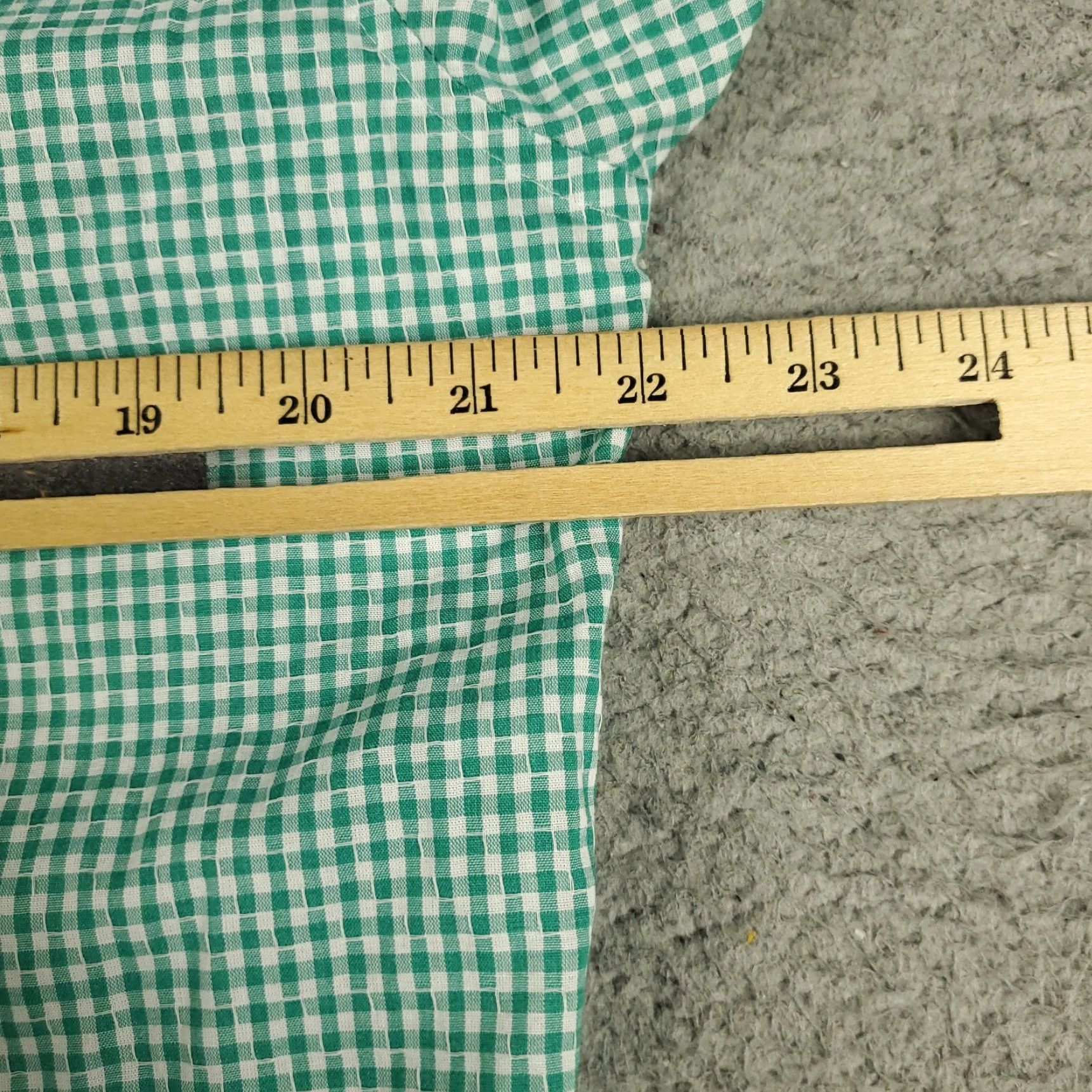 Vintage Penguin Dress Shirt Mens 15.5 Green Check Long Sleeve Button Up Casual Business Size 40R - 5 Thumbnail