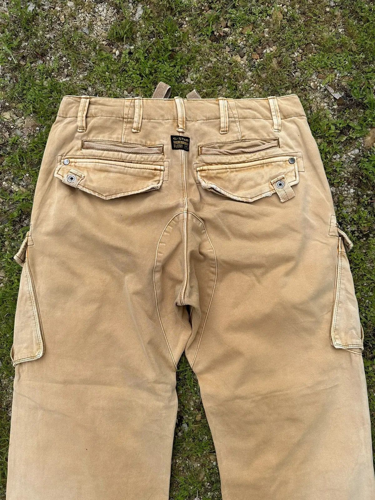 G-Star VINTAGE G-STAR RAW DENIM PARACHUTE BONDAGE FADED CARGO PANTS Size US 31 - 10 Thumbnail